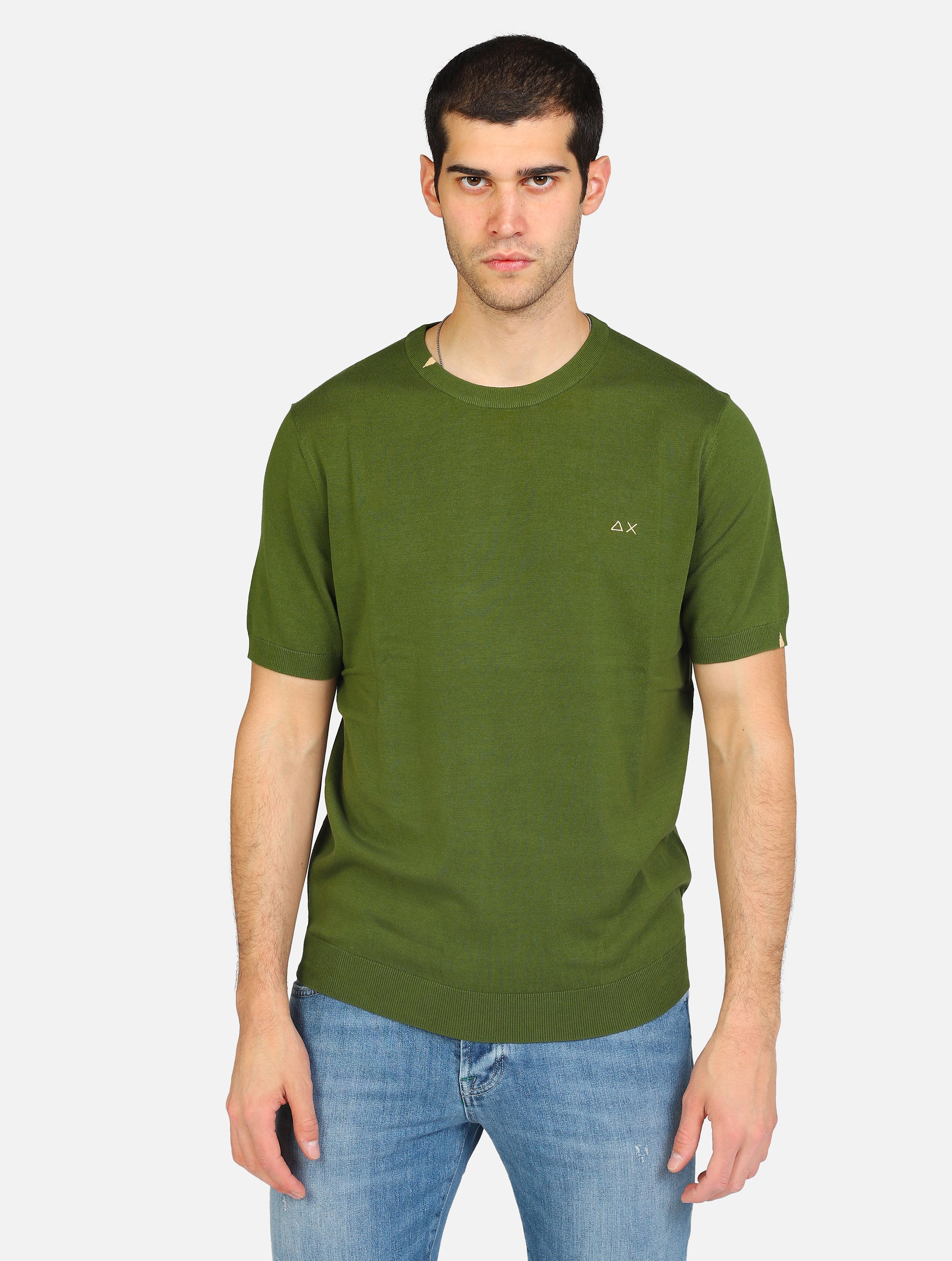 T-shirt sun68  verde scuro uomo 