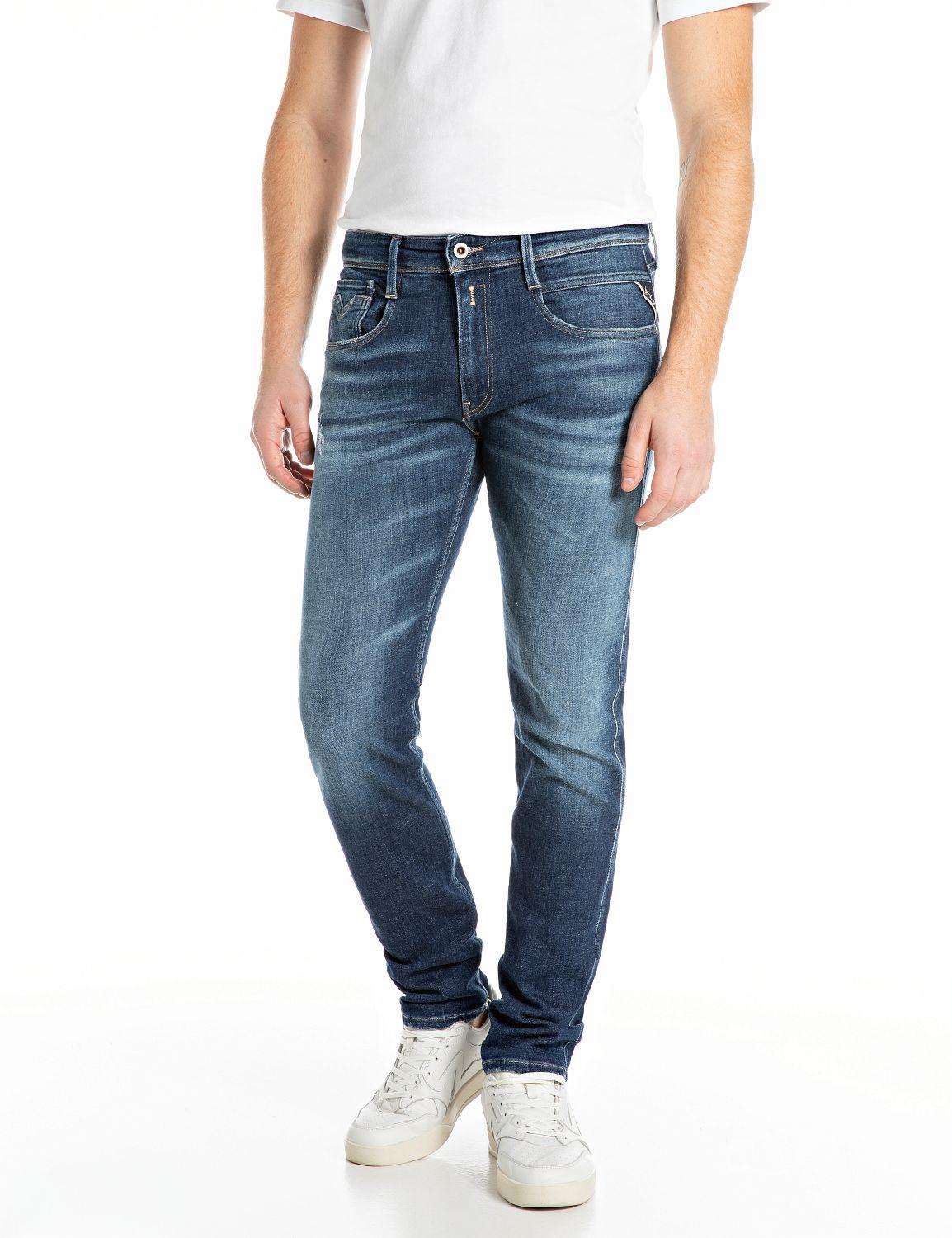 Jeans stile anbass slim fit - 4 tasche denim uomo