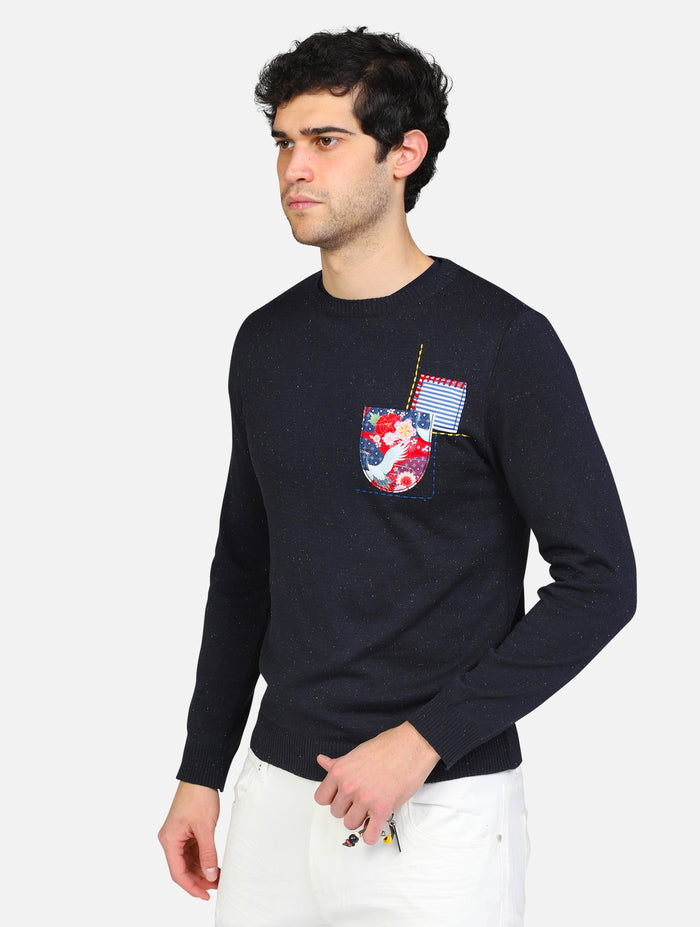 art. matwblptch: maglione tweed con patch