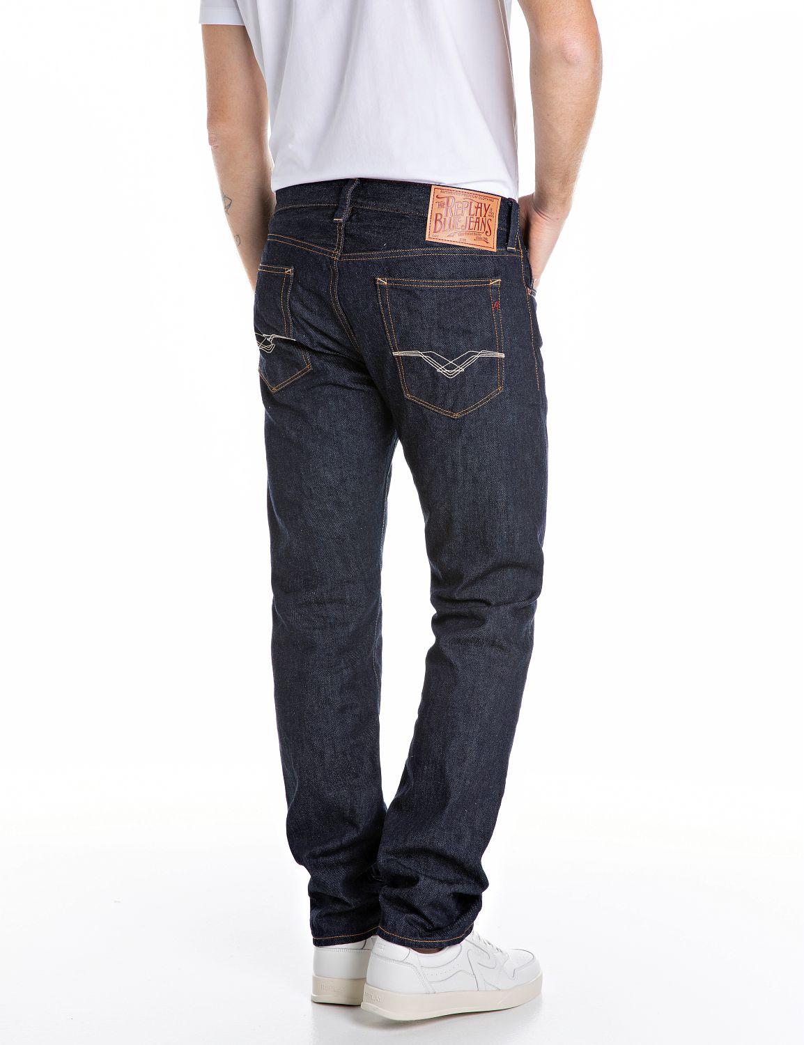 Jeans deryck regular fit  - 4 tasche indigo uomo  - 2