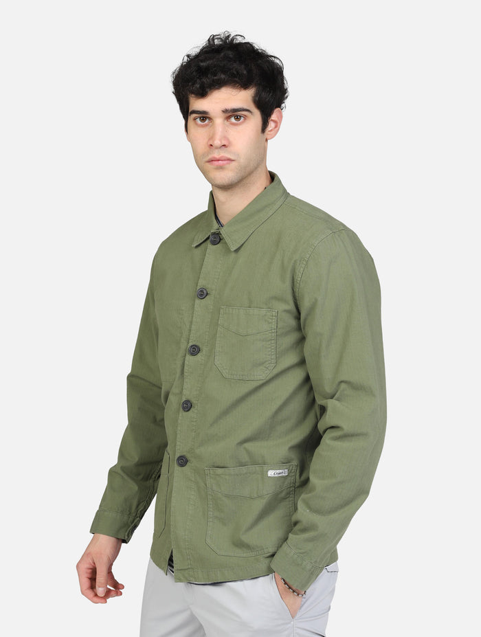 art. marshall-t103: giacca lavoro ripstop con chiusura a bottoni e tre tasche