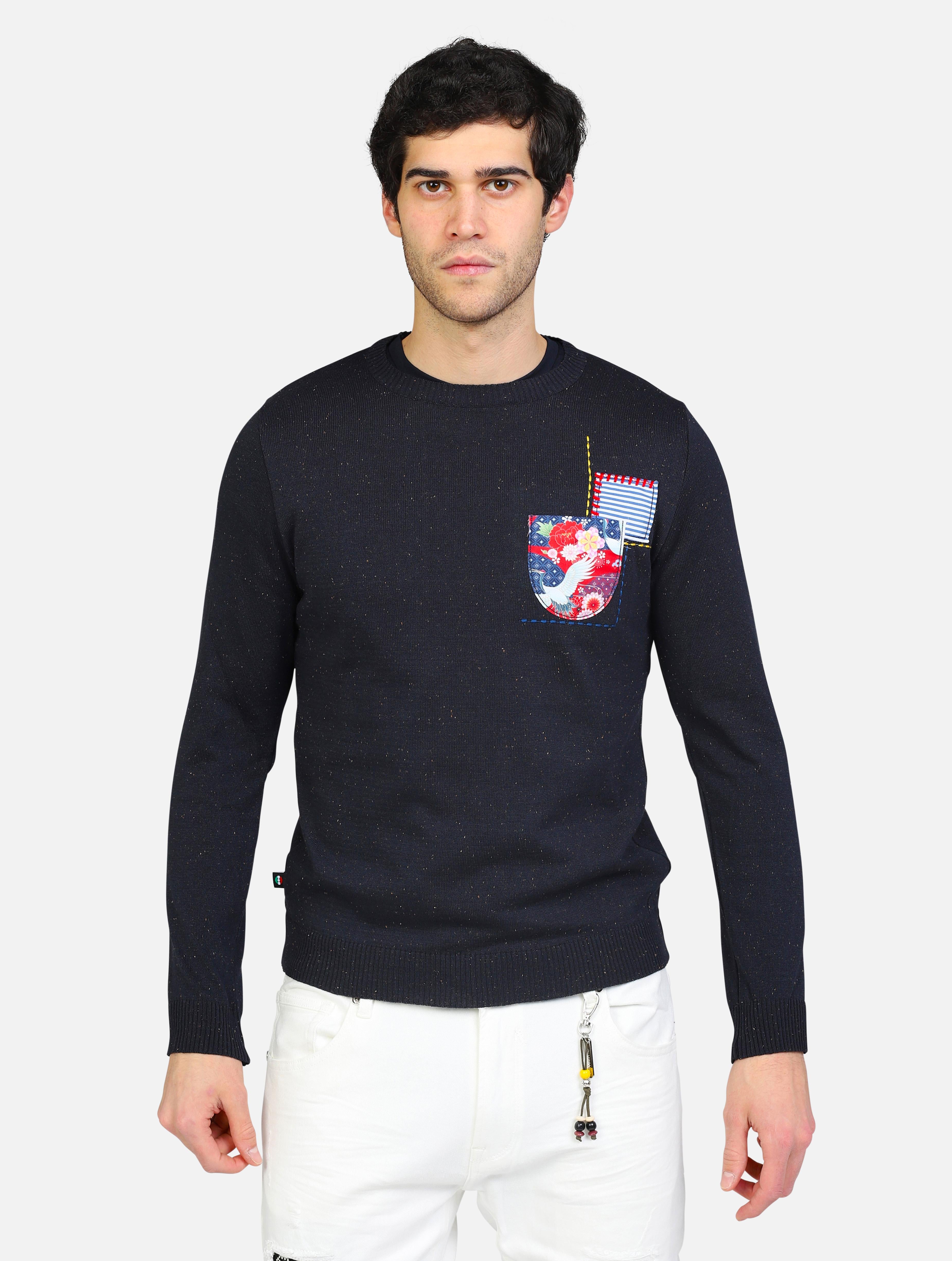 art. matwblptch: maglione tweed con patch