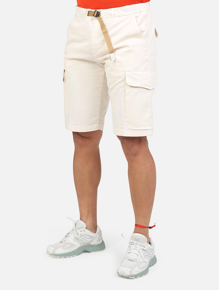 art. 25su50 267: bermuda stile pantalaccio elasticizzato in vita con tasche a taglio e chiusura a cerniera