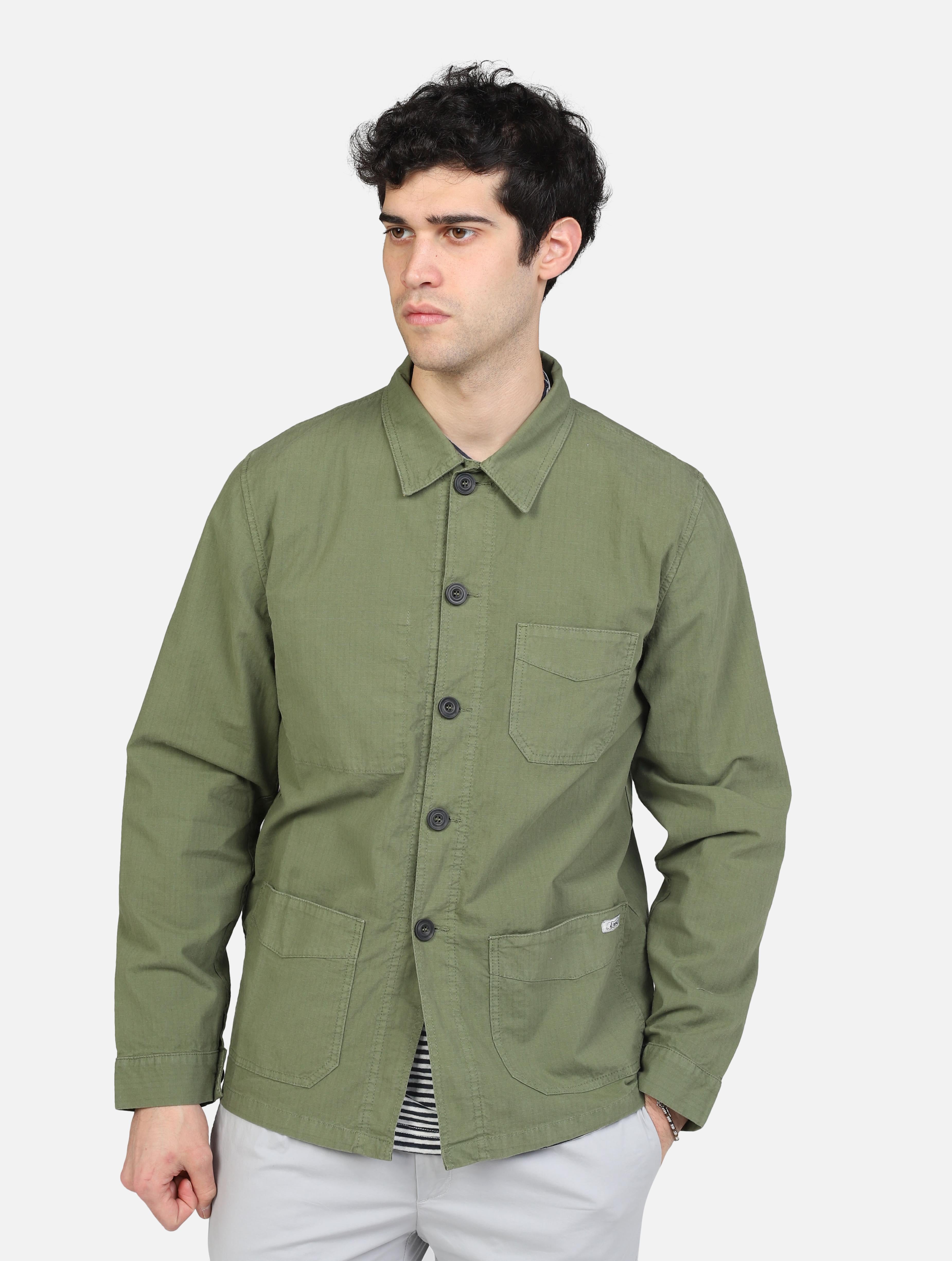 art. marshall-t103: giacca lavoro ripstop con chiusura a bottoni e tre tasche