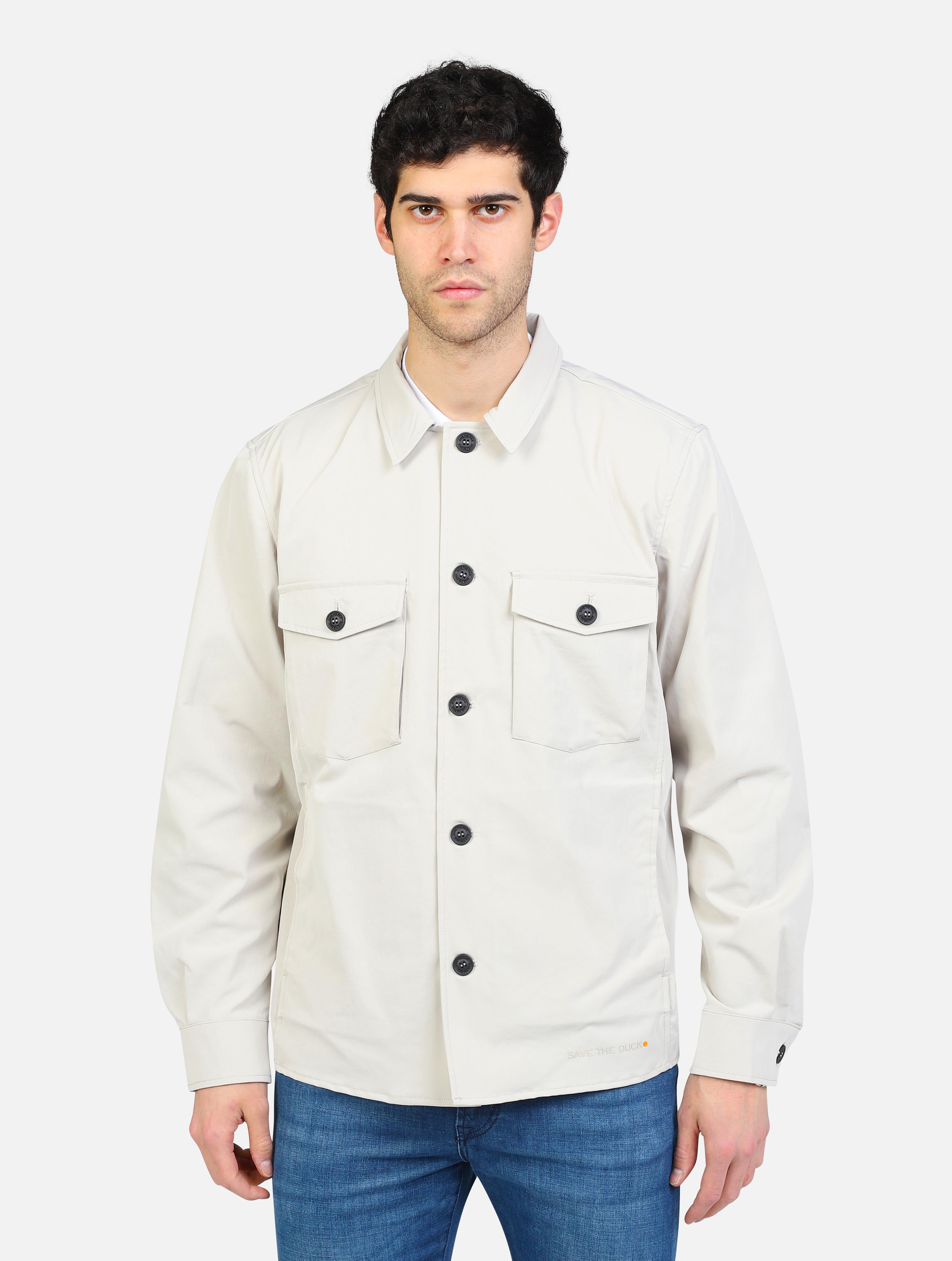 art. d72067m: giubbotto in poliestere chiusura a cinque bottoni e due taschini anteriori, tasche a taglio