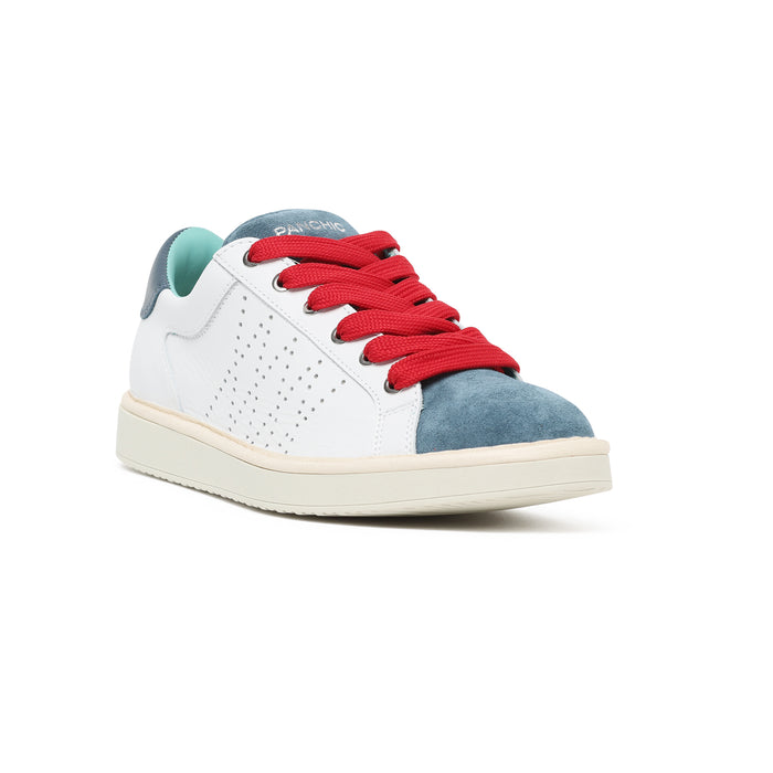 scarpe PANCHIC LACE-UP LEATHER SUEDEBASIC BLUE-RED