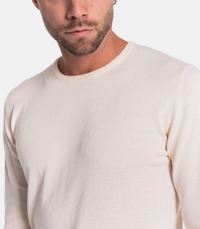 Maglia uomo girocollo basic beige. SW220140