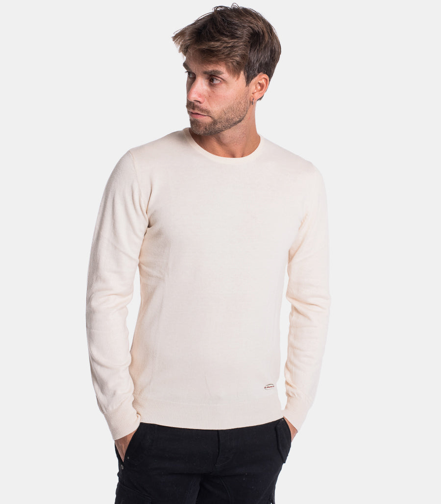 Maglia uomo girocollo basic beige. SW220140