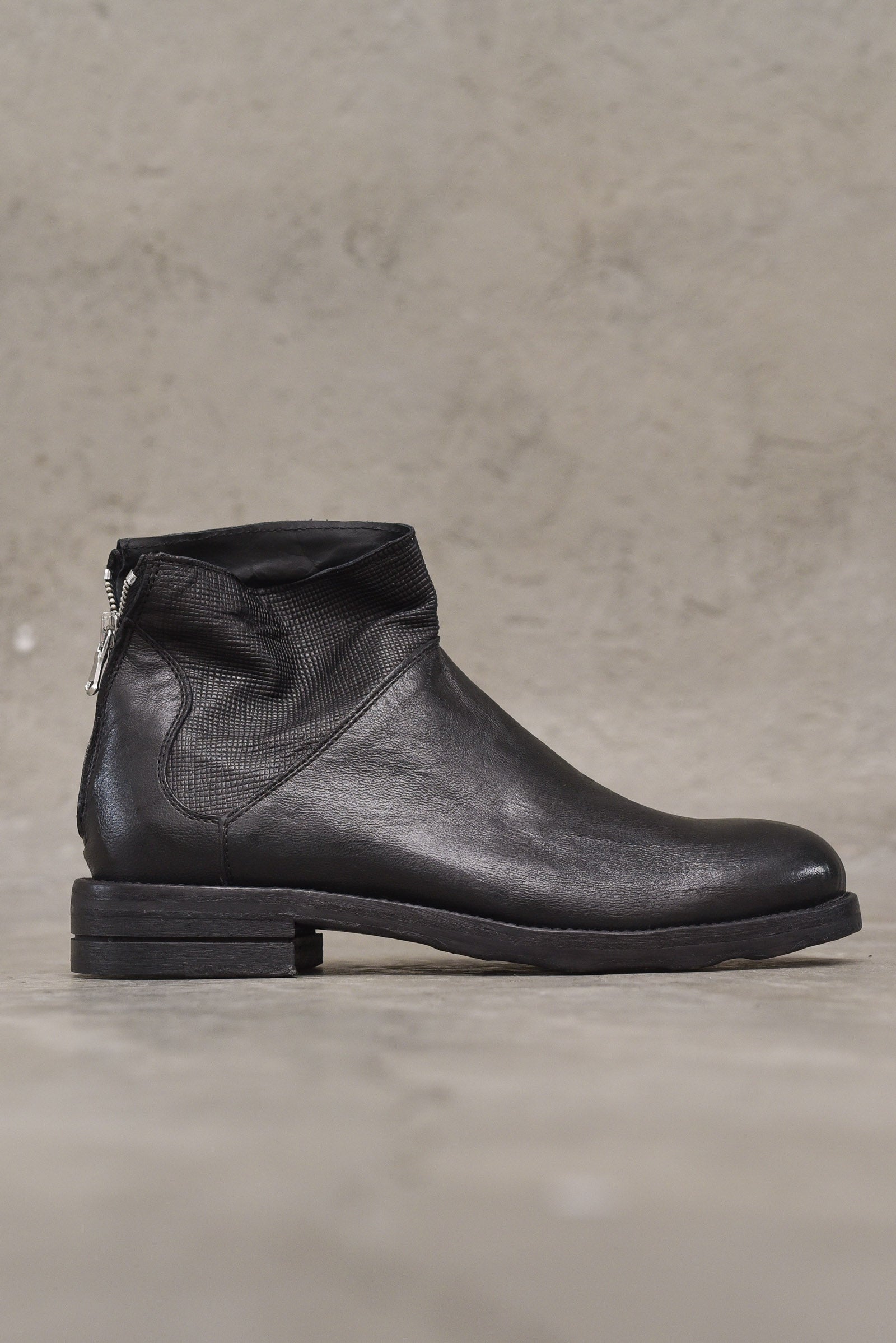 Scarpa stivaletto uomo montone zip sul retro black. SC015NERO