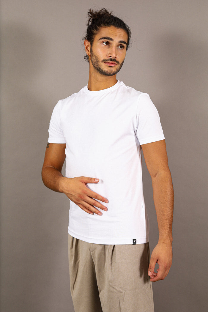 Basic round neck T-shirt - MS17 BIEÒ TEEBIANCO