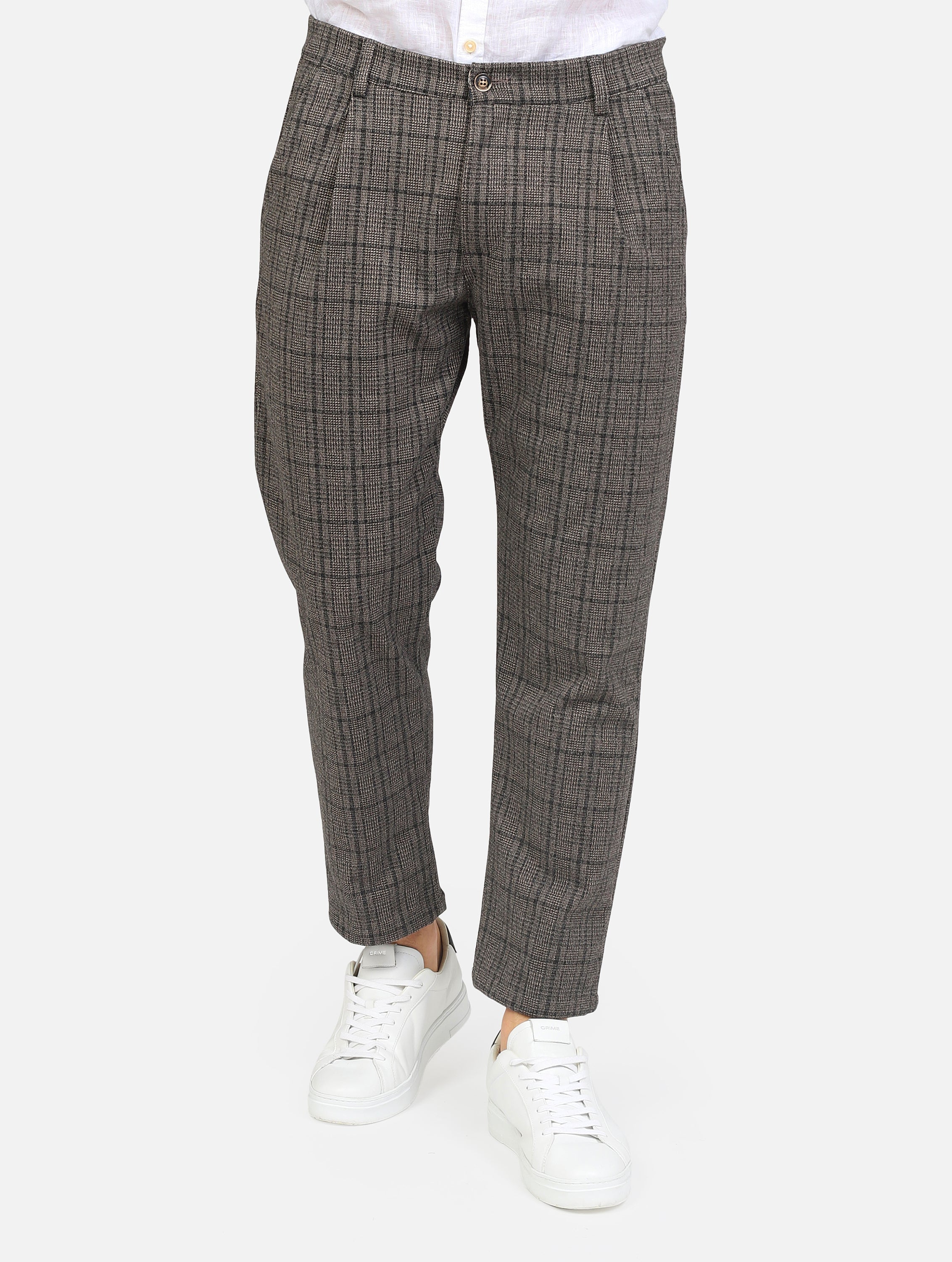 Pantalone a quadri grigio uomo 