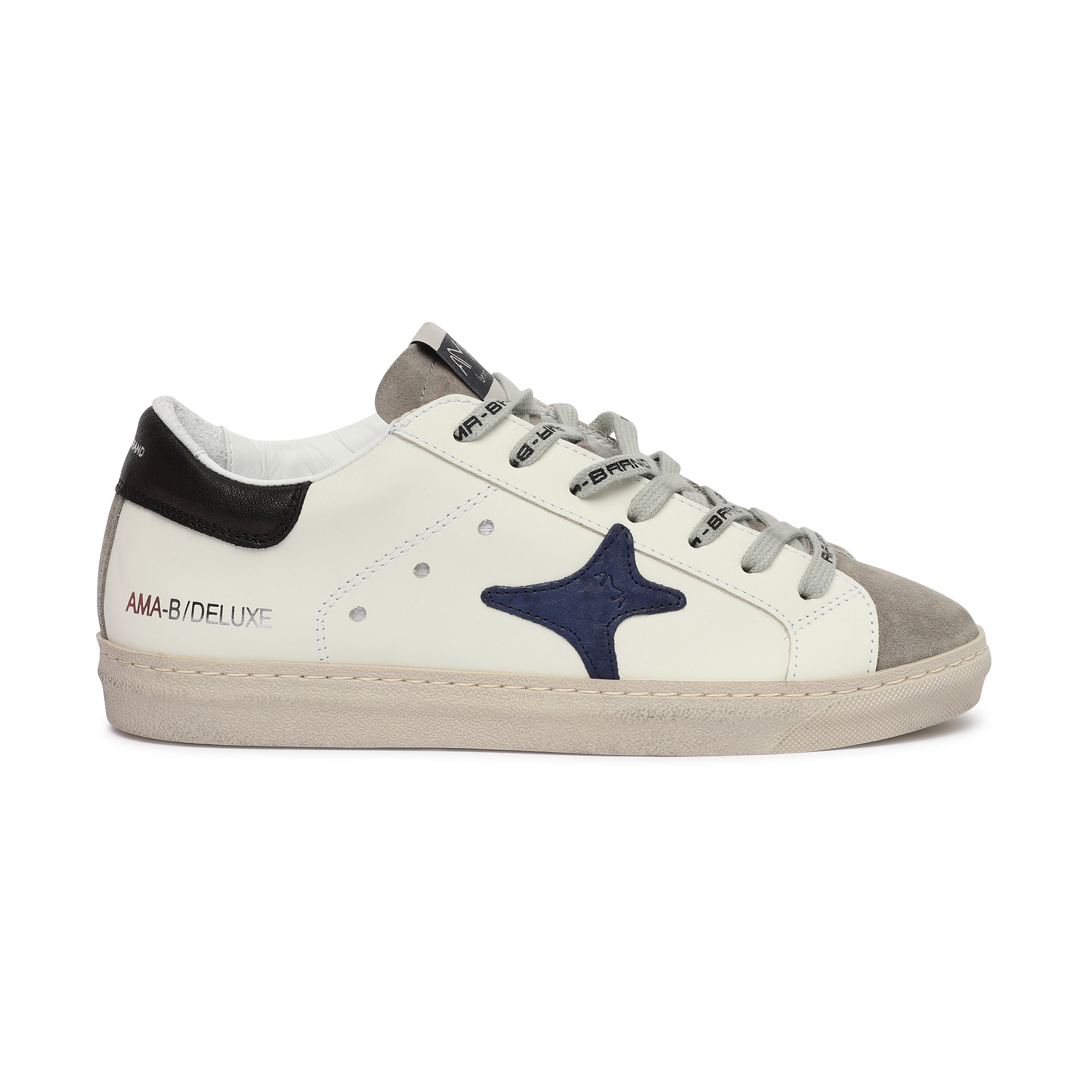 sneakers in pelle e camoscio con logo