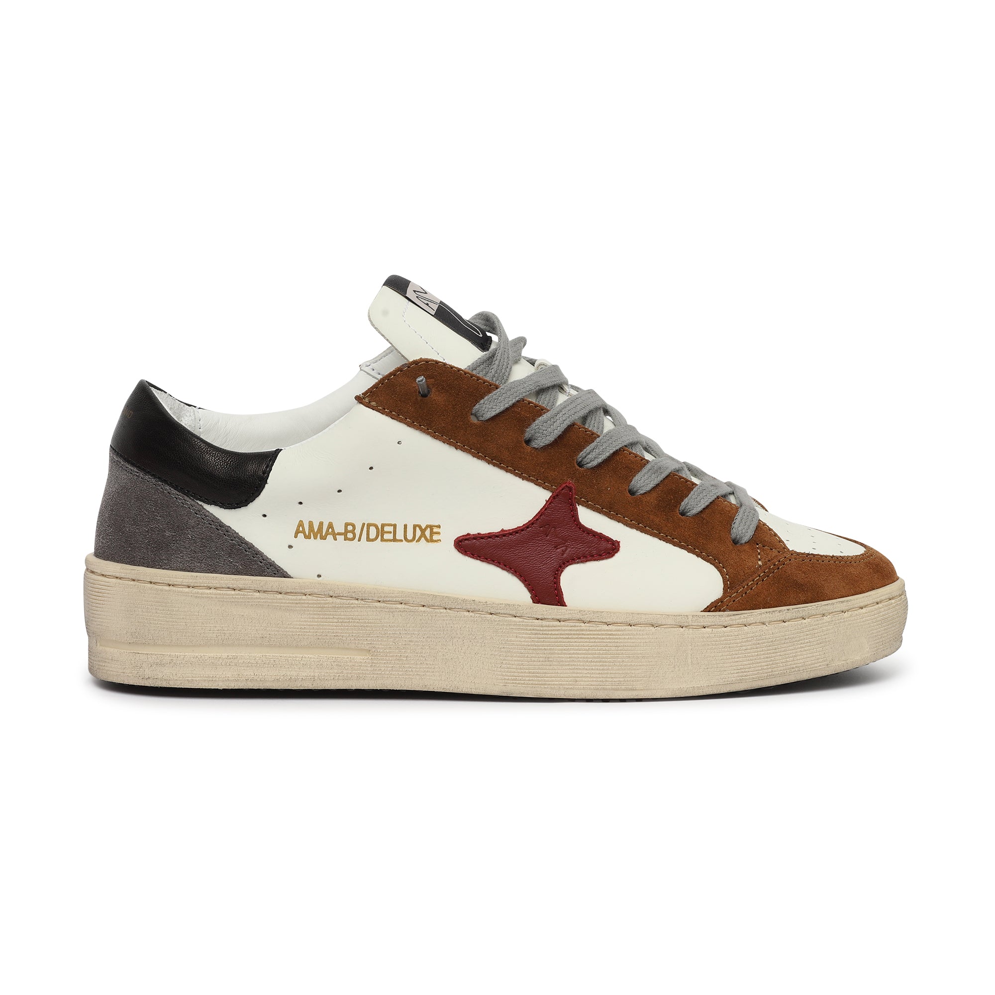 sneakers in pelle e camoscio con logo