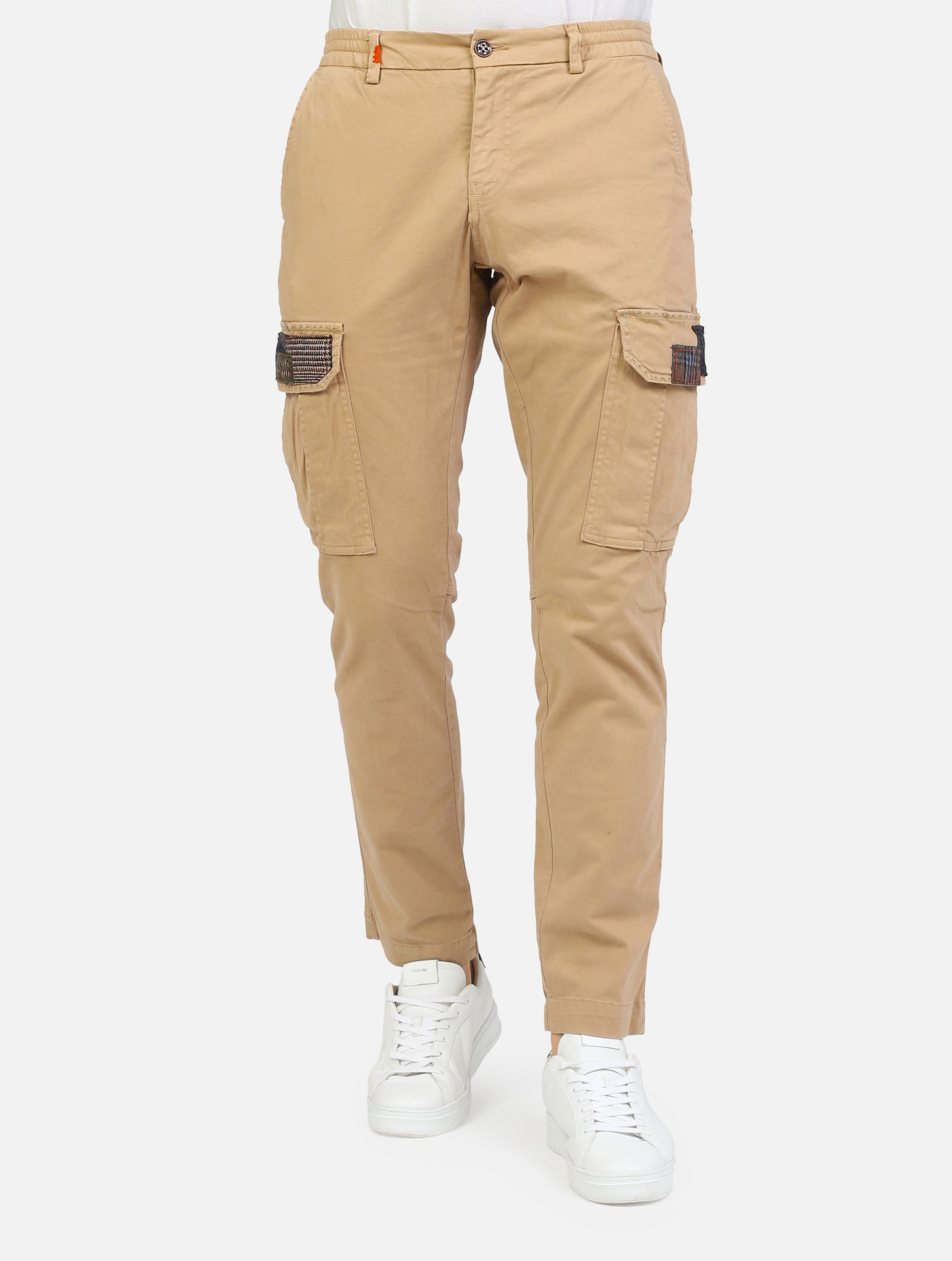 Pantalone cargo tinto capo noce uomo 