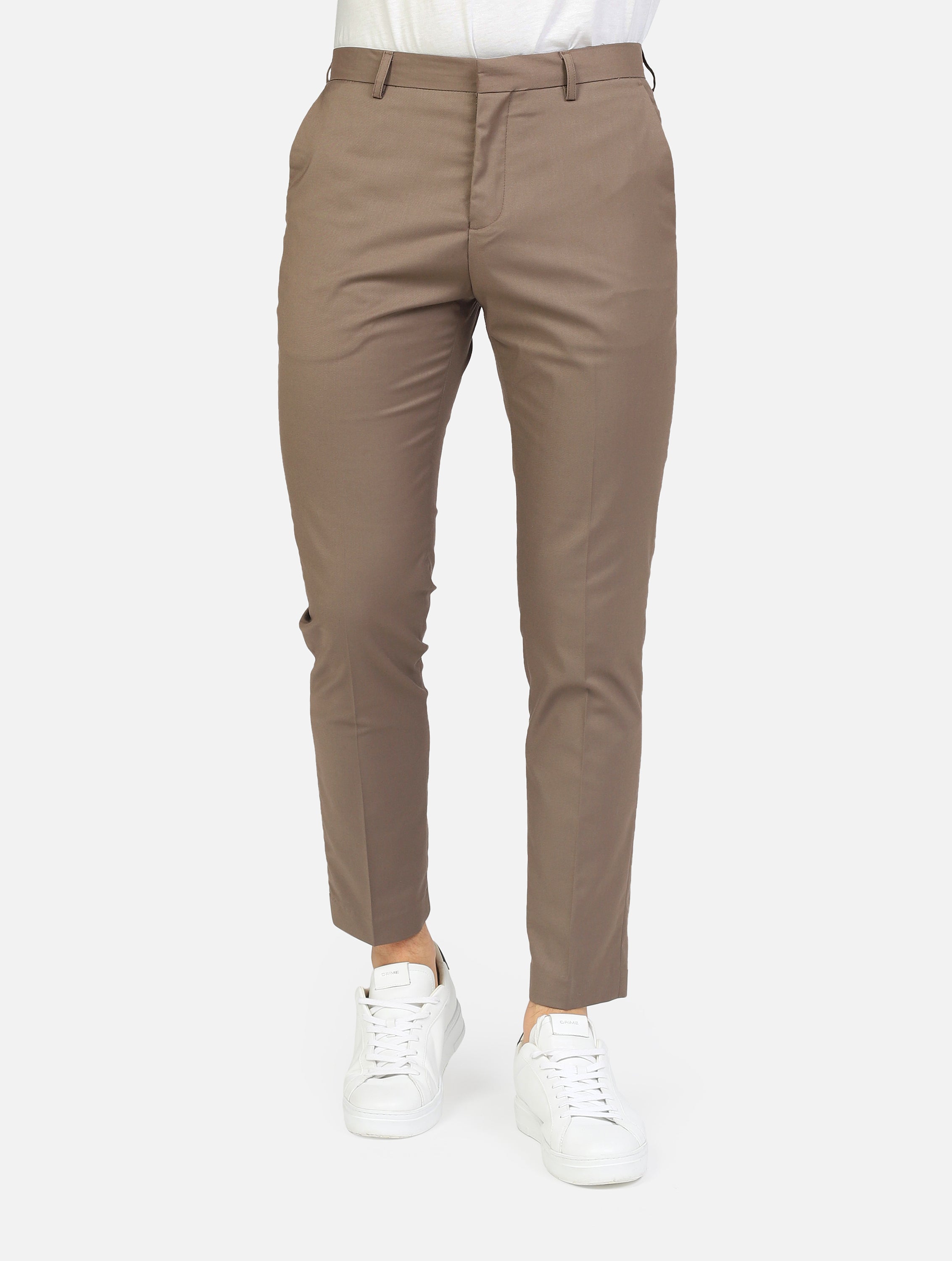 pantalone classico chino con chiusura zip