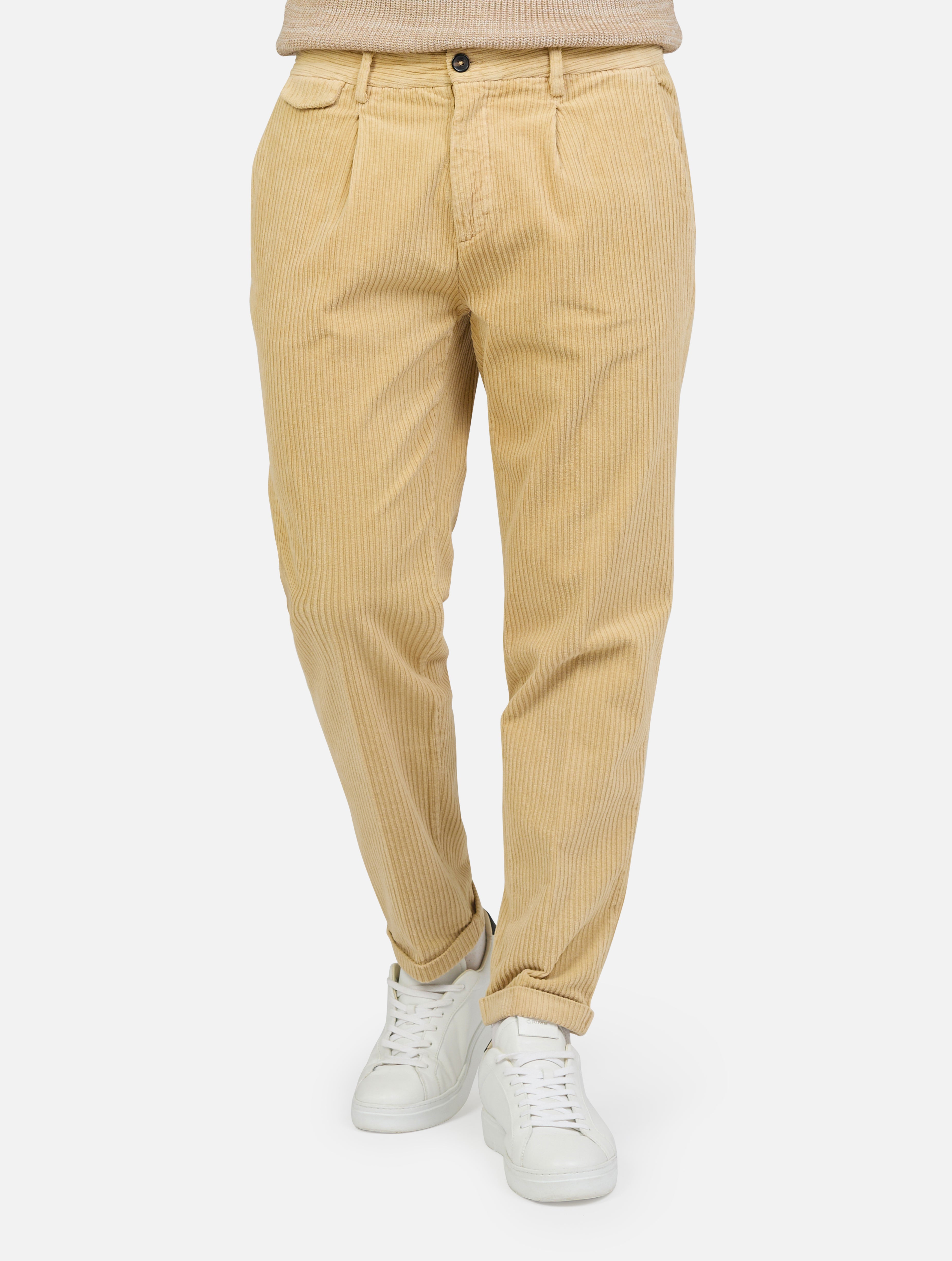 pantalone chinos one pince velluto