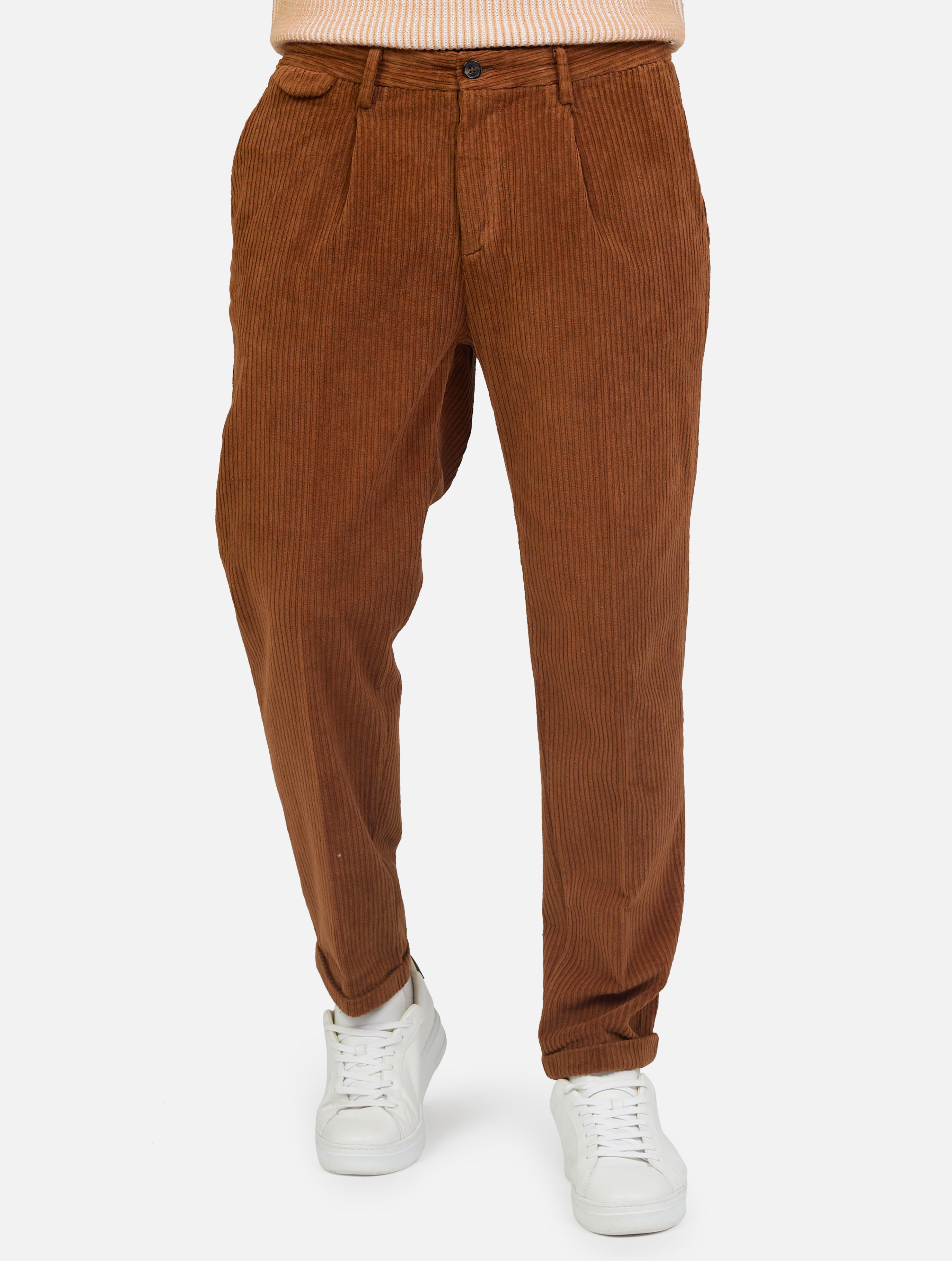 pantalone chinos one pince velluto