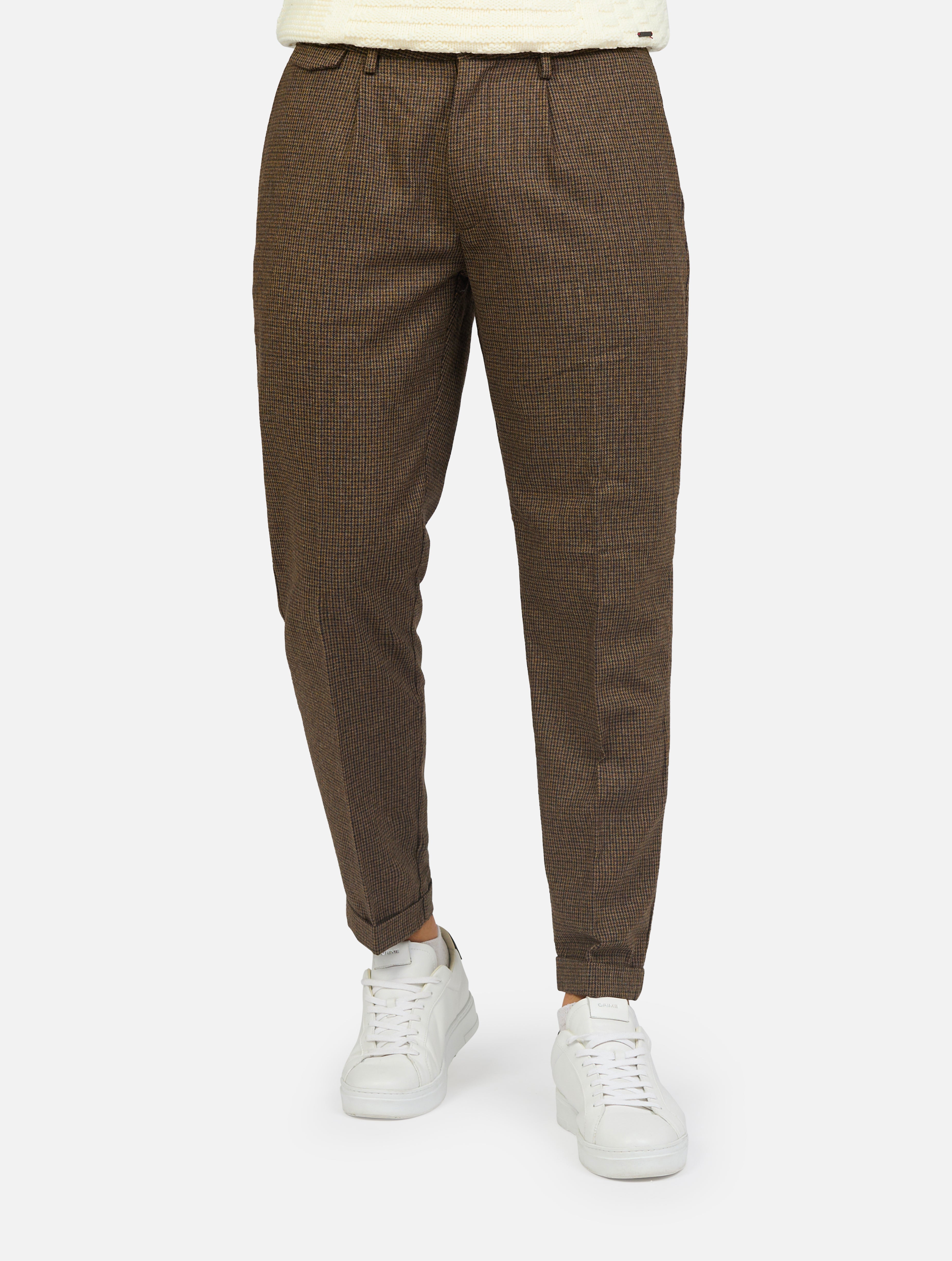 pantalone chinos pied de poule