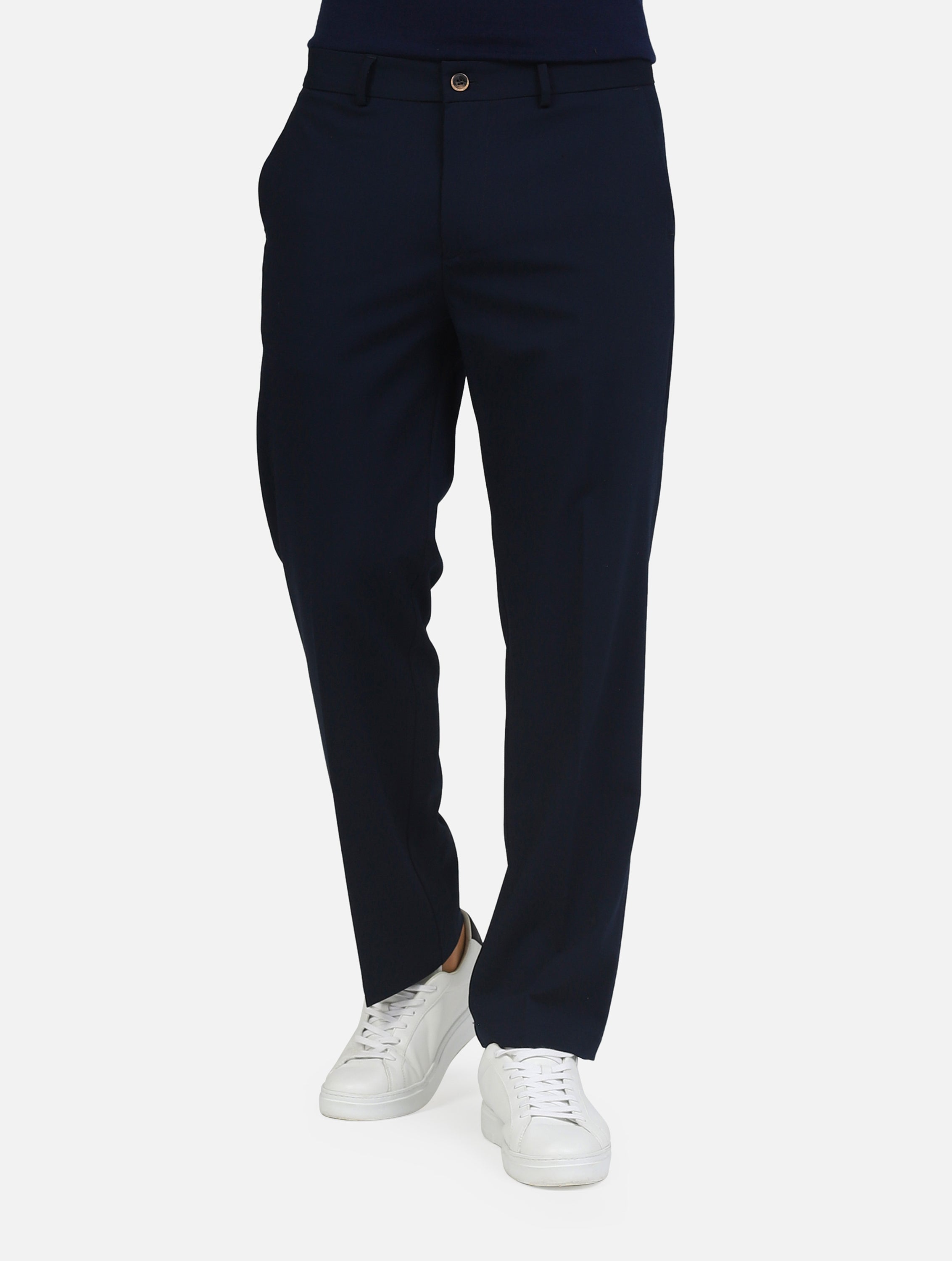 Pantalone chino anti fit fondo 21 cm blu uomo 