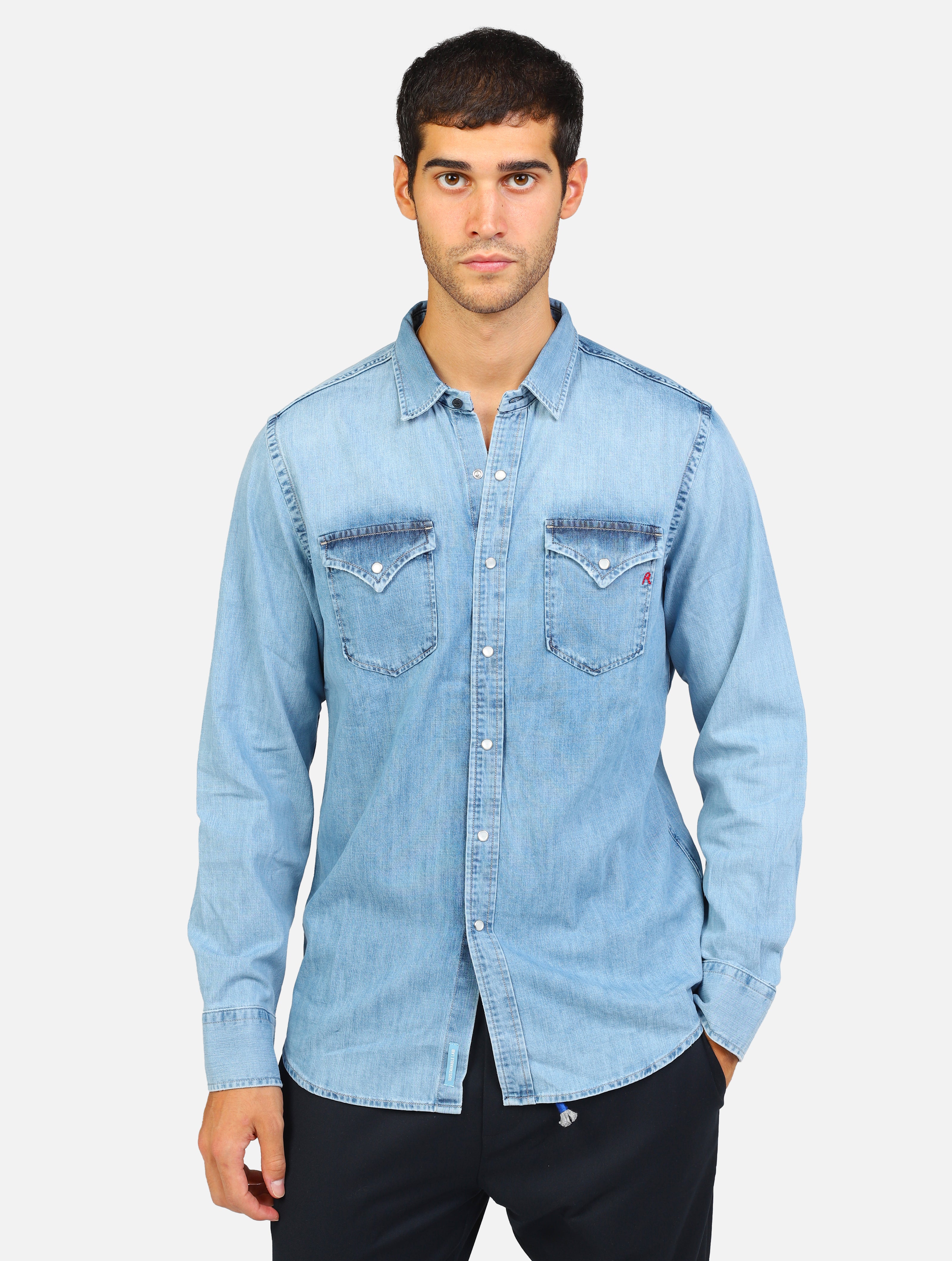 camicia denim regular fit