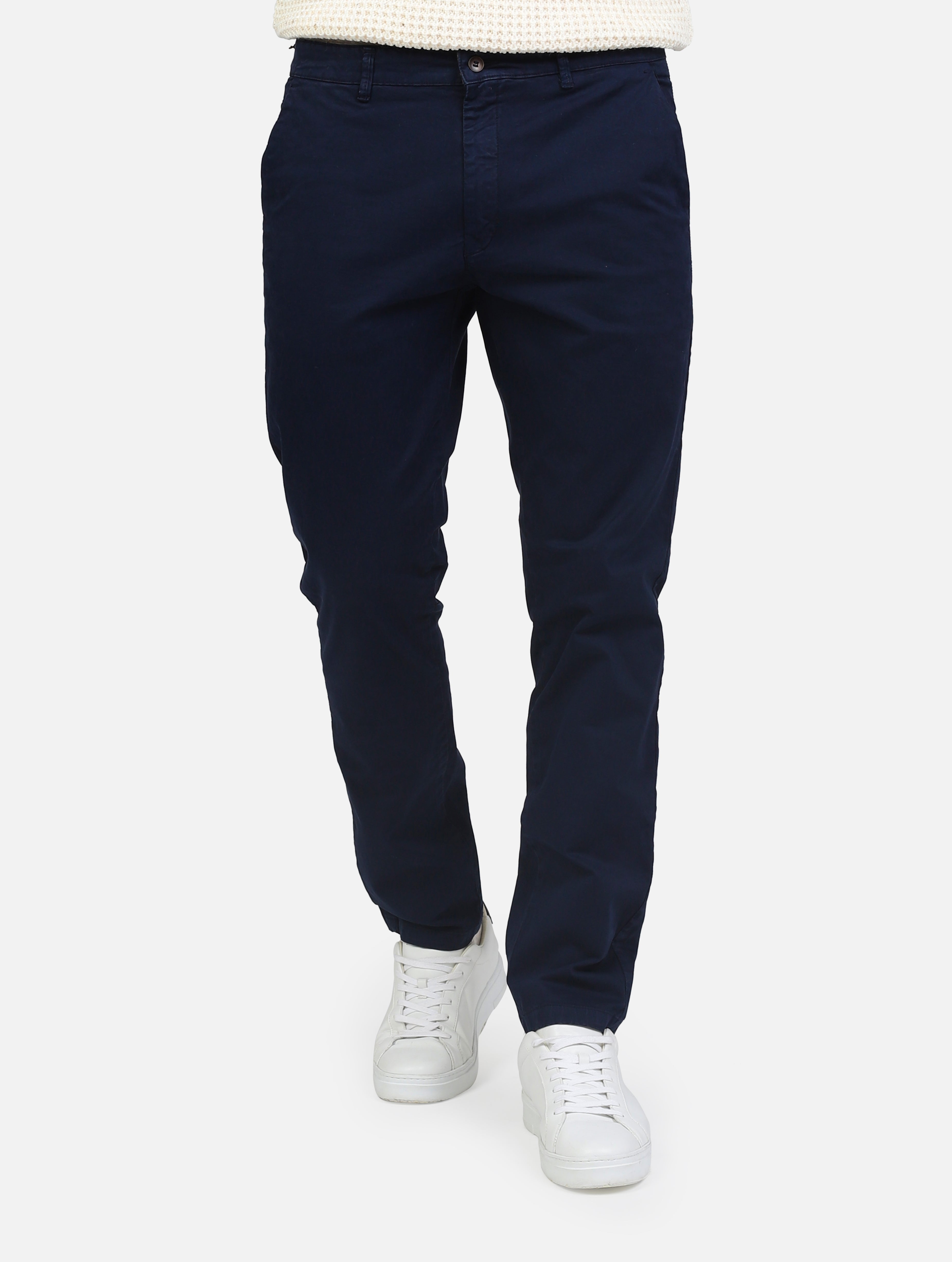 Pantalone chino con tasche a taglio con vestibilità normale blu uomo 