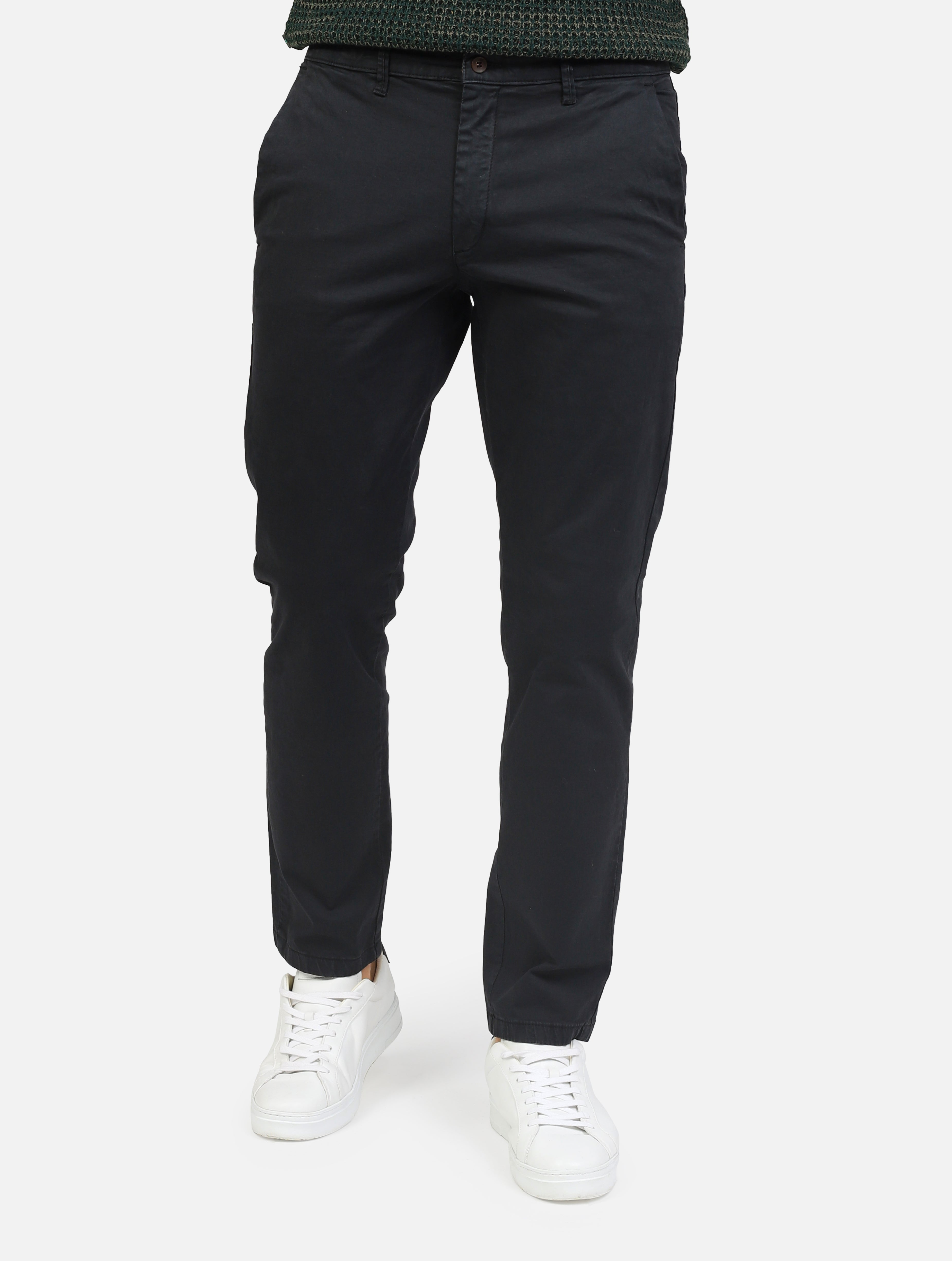 Pantalone in cotone nero uomo 