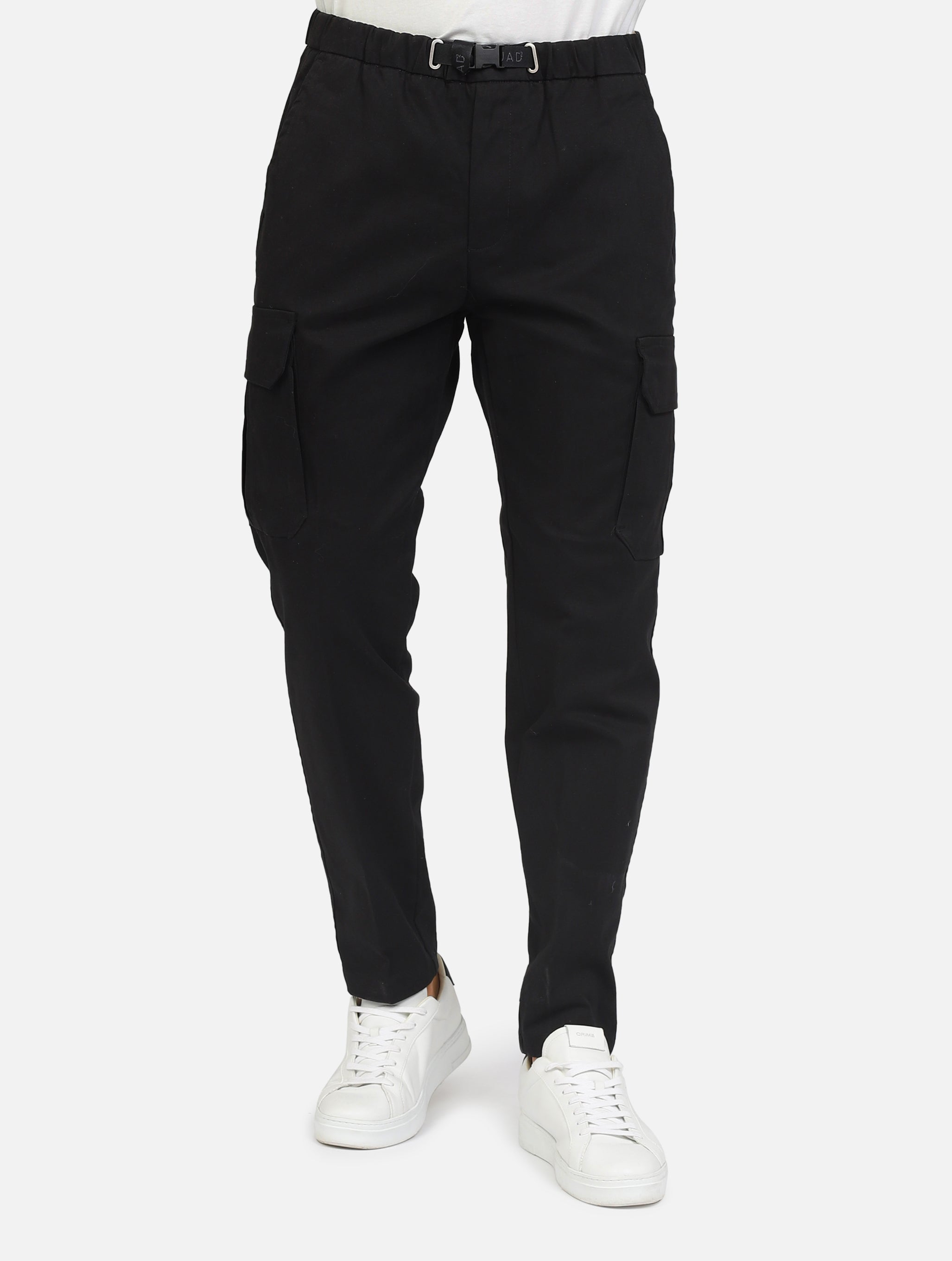 Pantalaccio in cotone con tasche laterali nero uomo 