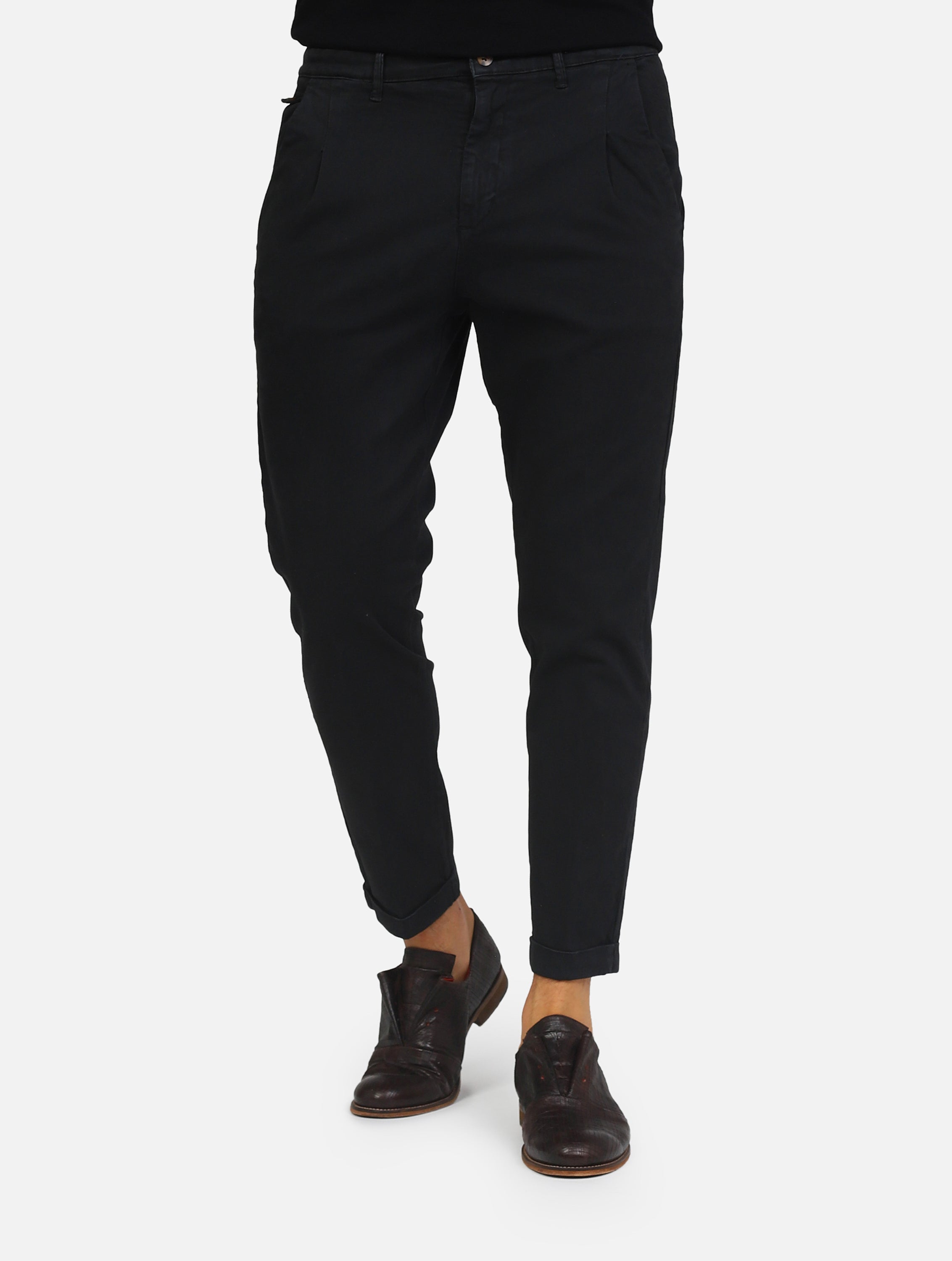 Pantalone classico tasche a taglio nero uomo 