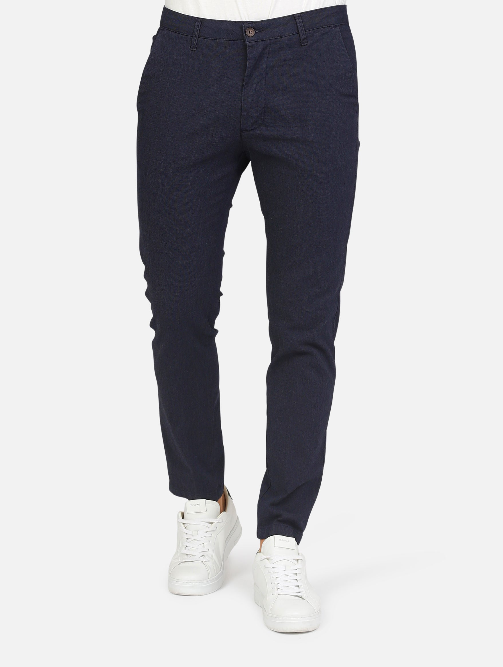 Pantalone classico tasche a taglio blu uomo 