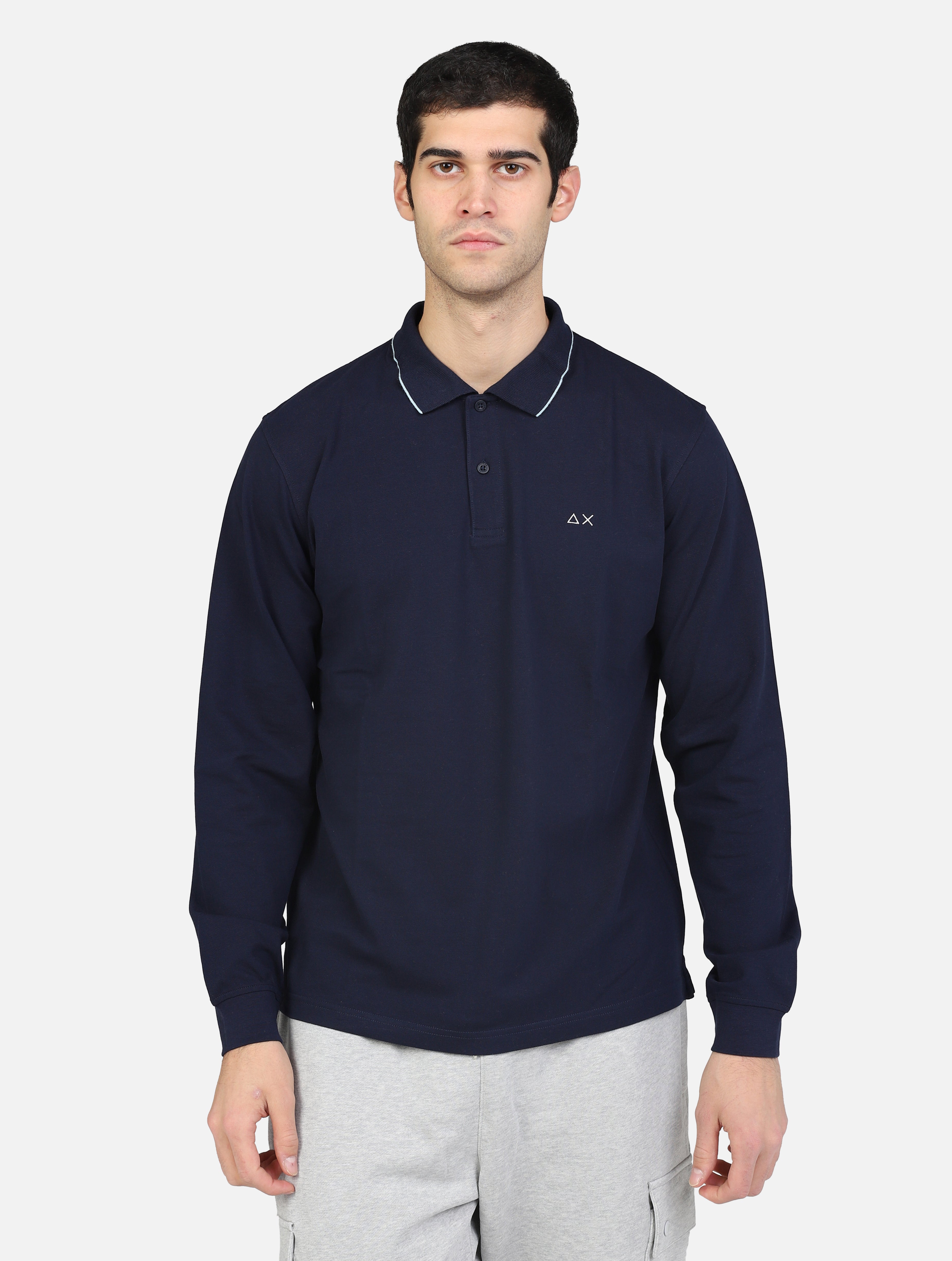 Polo maniche lunghe navy blue uomo 