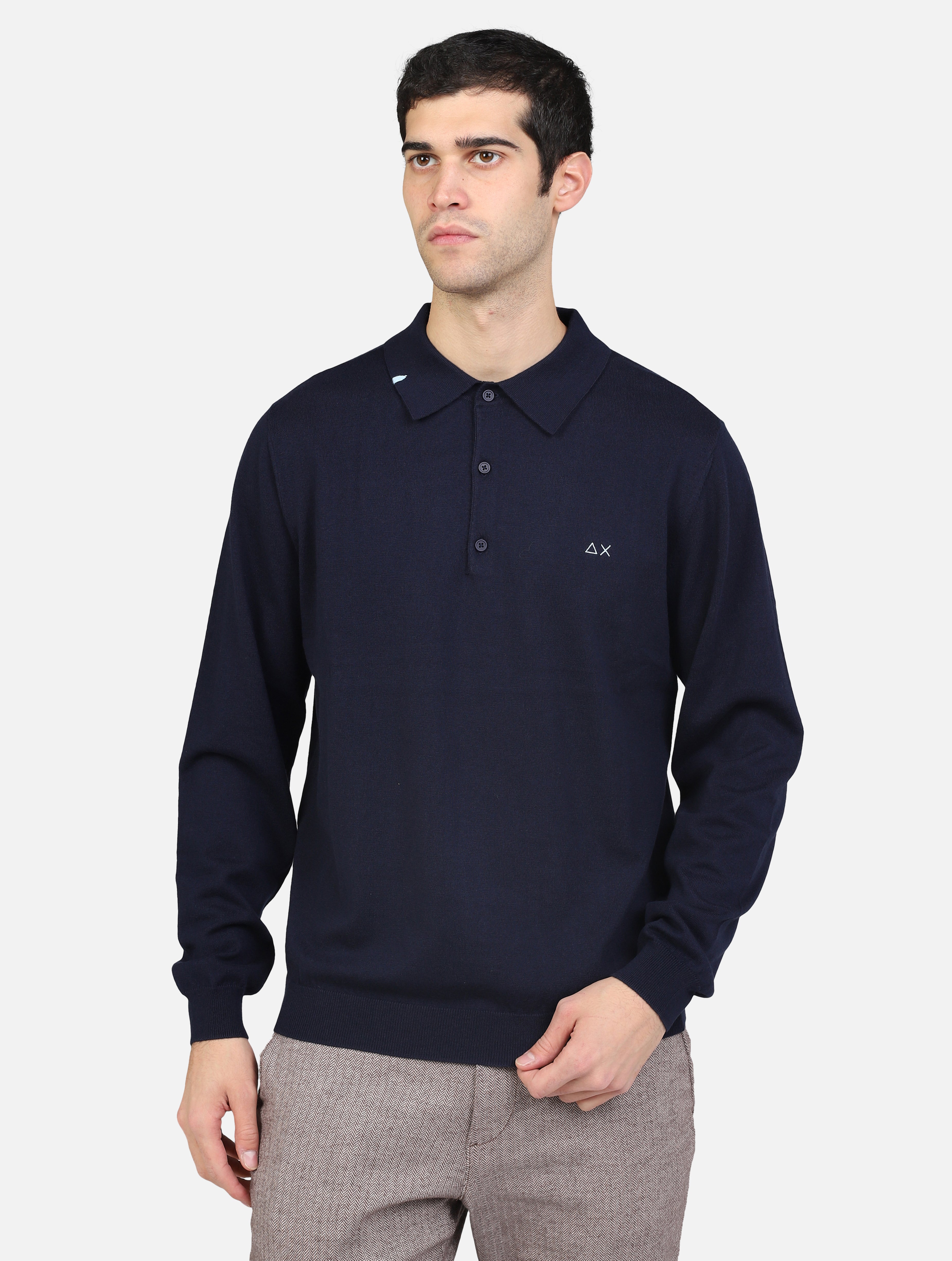 Polo con logo cucito navy blue uomo 