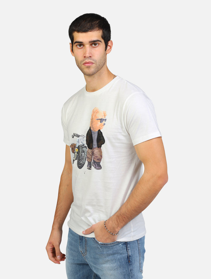 t-shirt con stampa teddy