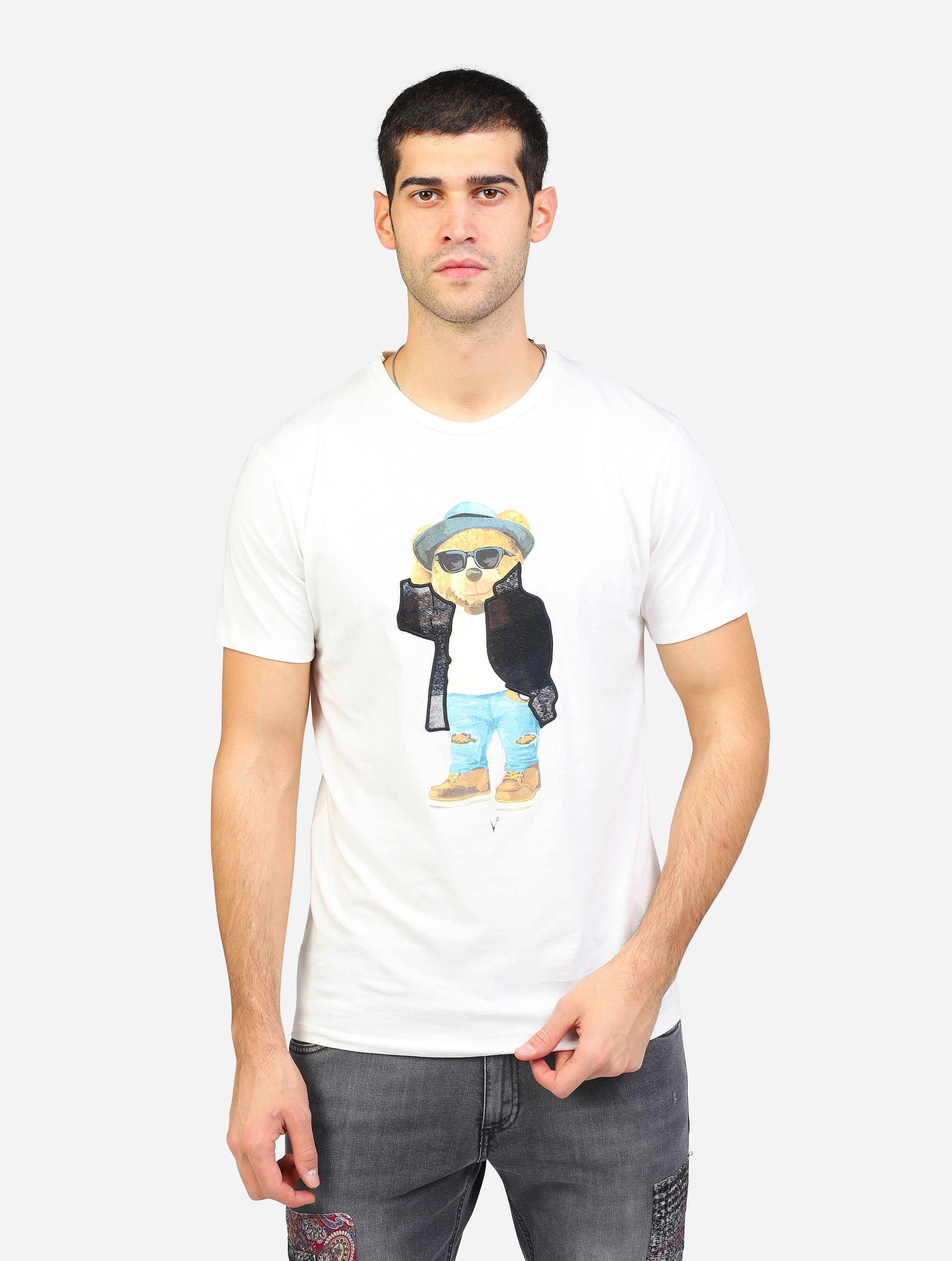 t-shirt con stampa teddy