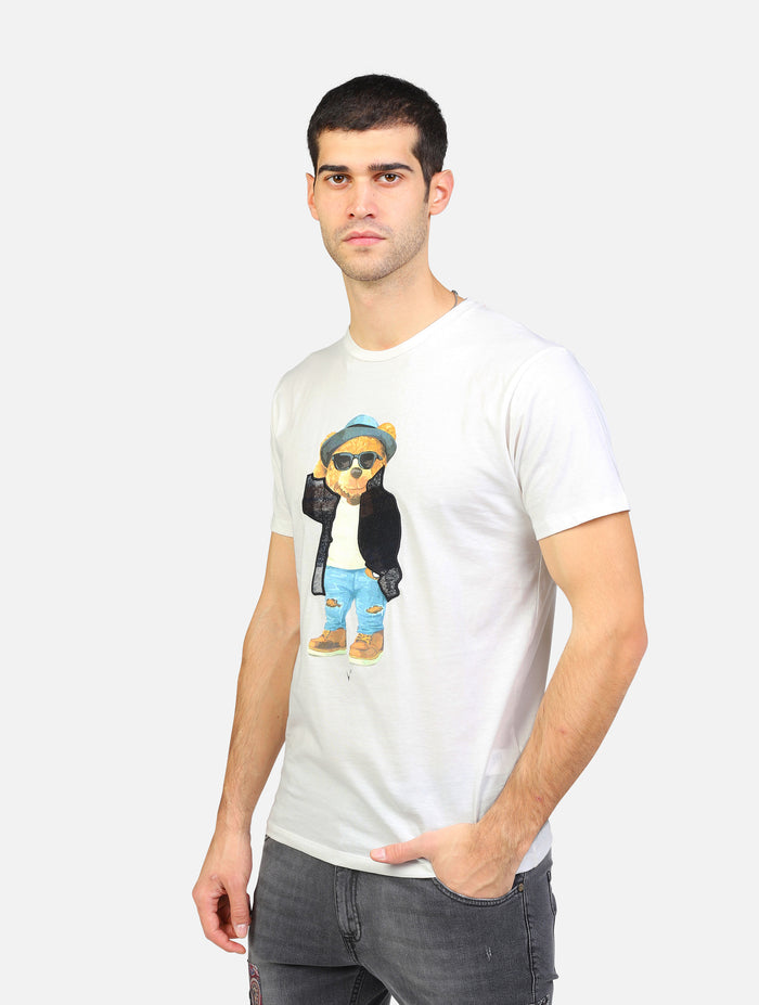 t-shirt con stampa teddy