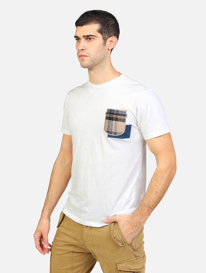 t-shirt premium con taschino cucito e lavorato