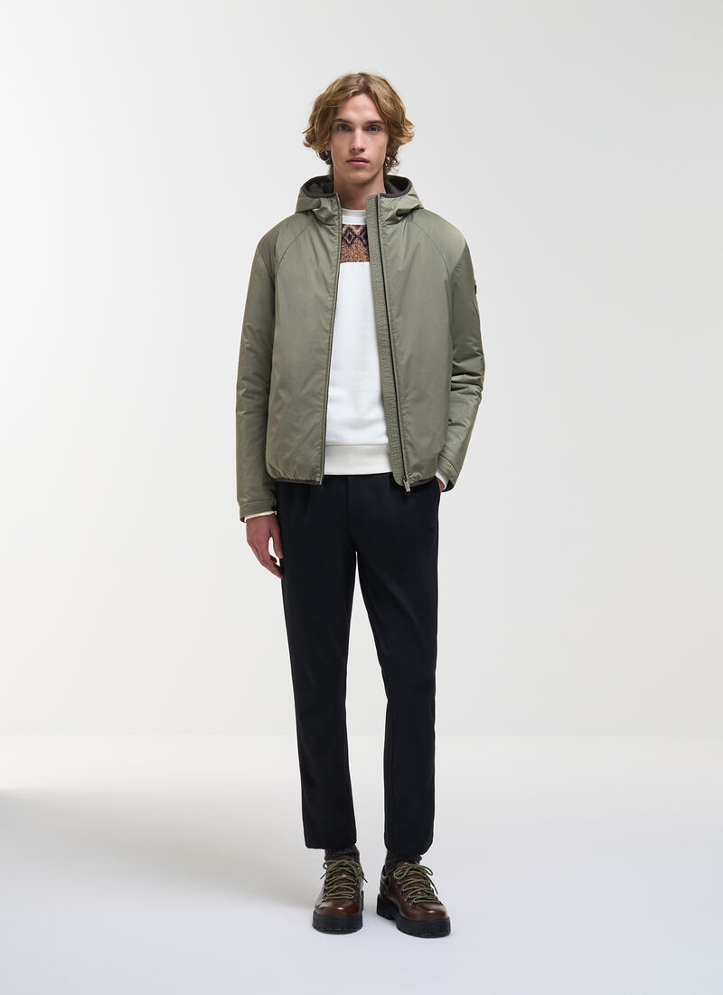 Piumino con cappuccio verde uomo 