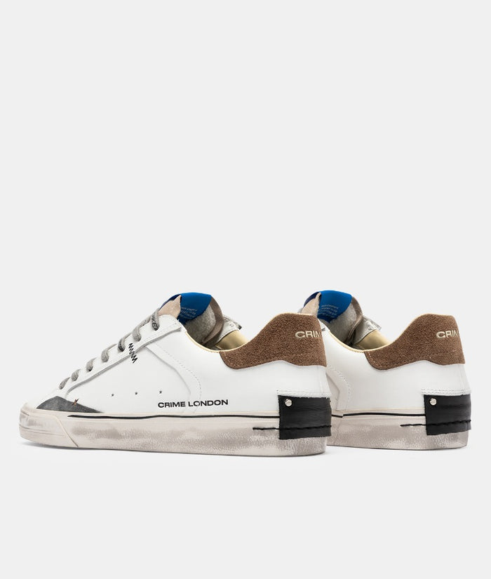 scarpa bassa in pelle dietro in camoscio marrone