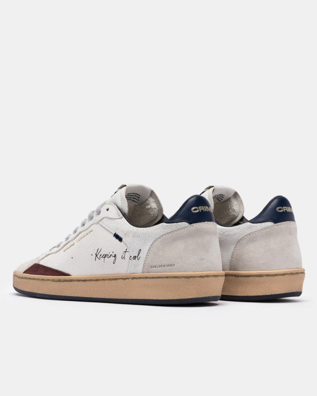 scarpa bassa in pelle con tallone pelle blu