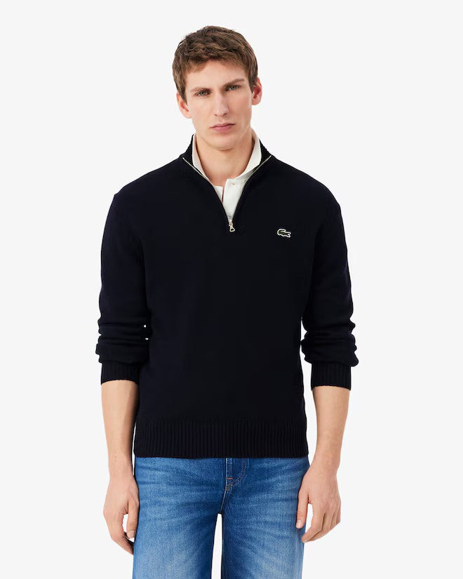 maglione girocollo con zip