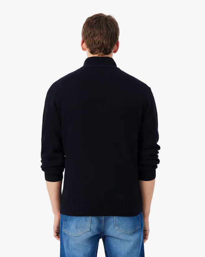 maglione girocollo con zip