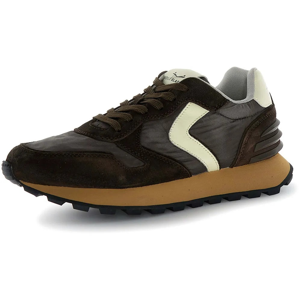 Scarpa suede-nylon delavè  dark brown uomo 