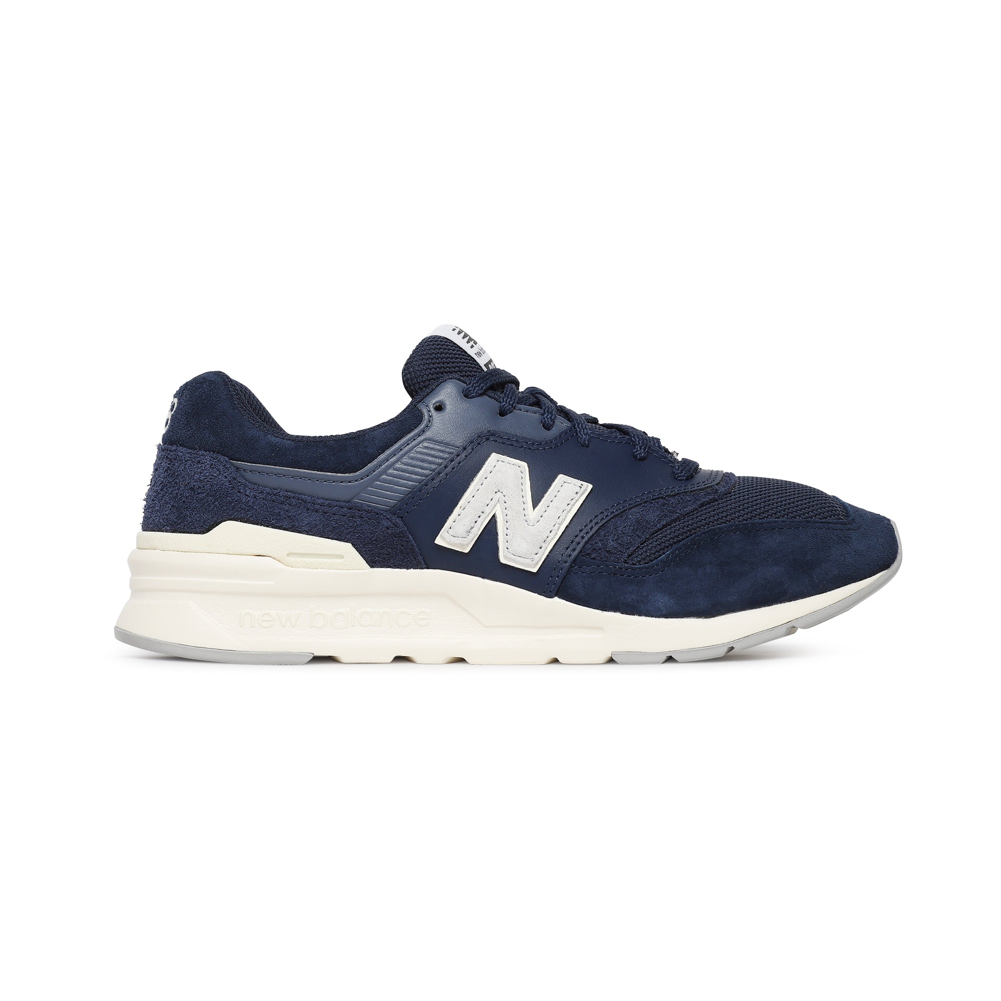 Sneaker scamosciata blu con intersuola alta in eva ammortizzata in encap, con logo newbalance 574 athletics sulla linguetta e scritta posteriore - CM997HPBBLU