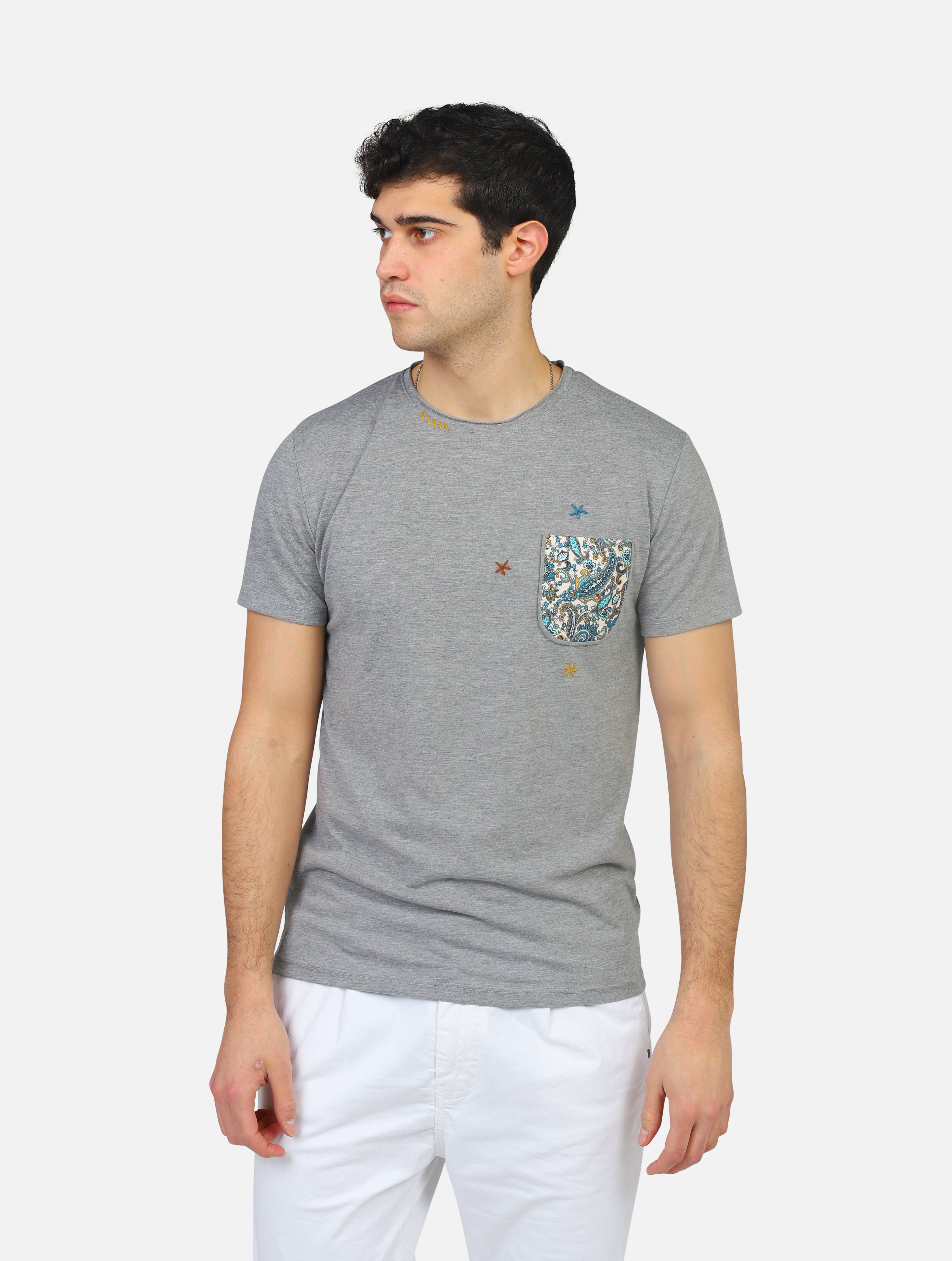 t-shirt #JOB 11928TASCHINO RICAMOGRIGIO