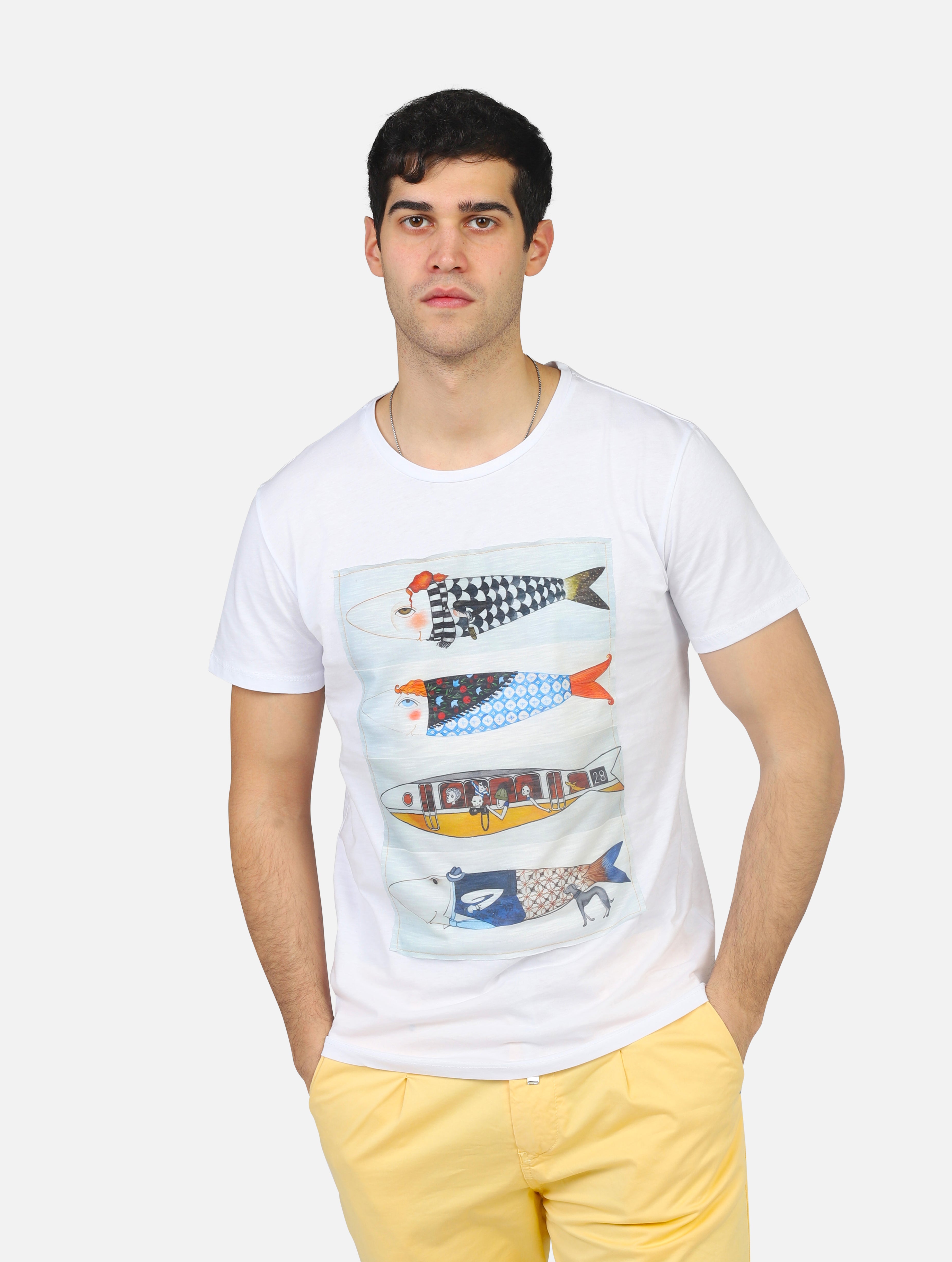 t-shirt #JOB 119294 PESCIBIANCO