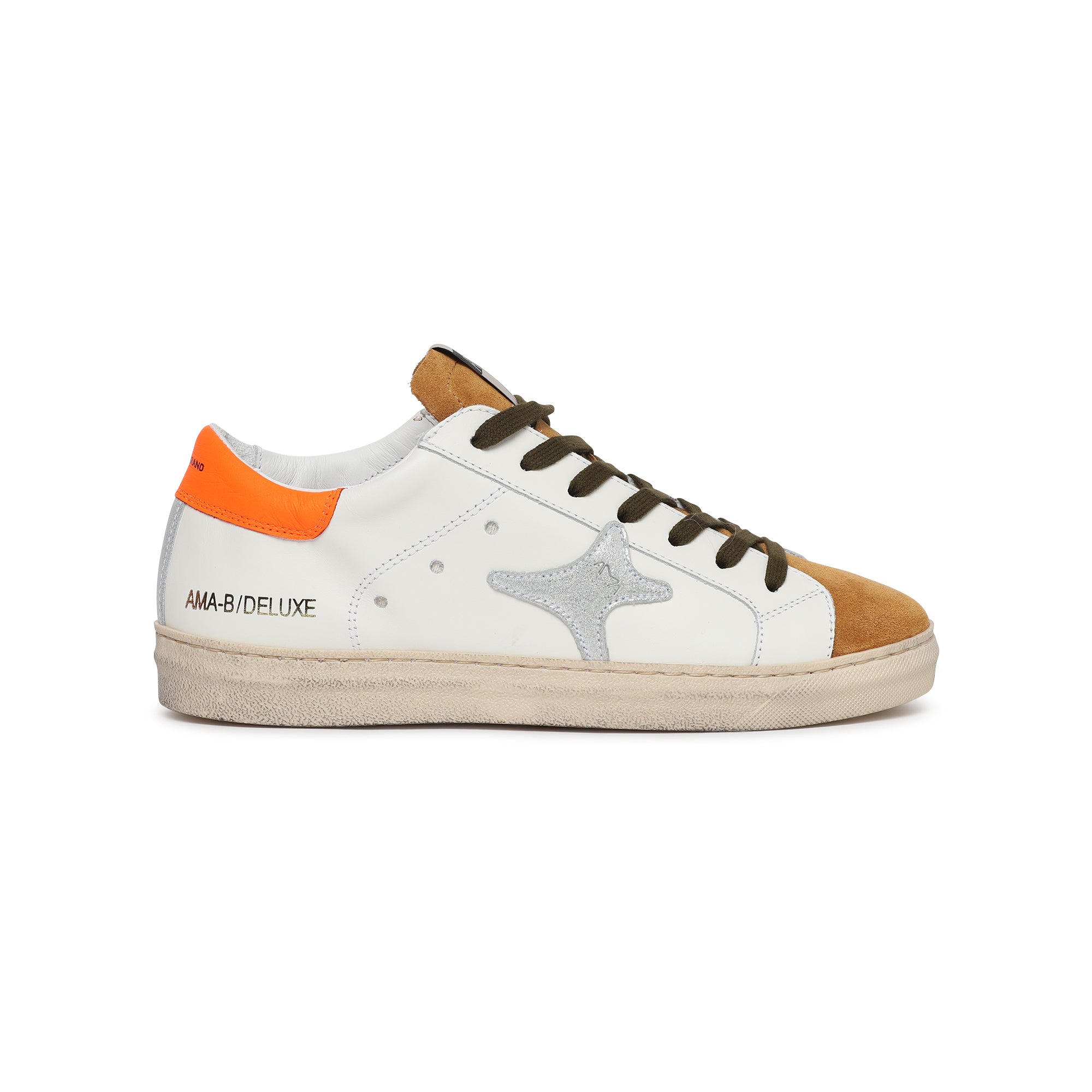 Sneakers ama-brand  bianco arancio fluo uomo 