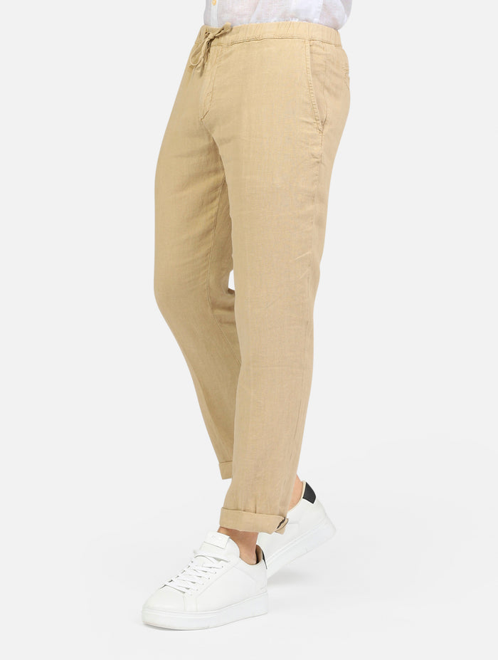 pantalone CLARK LEWIS-T036RELAXED PANT LINOKHAKI