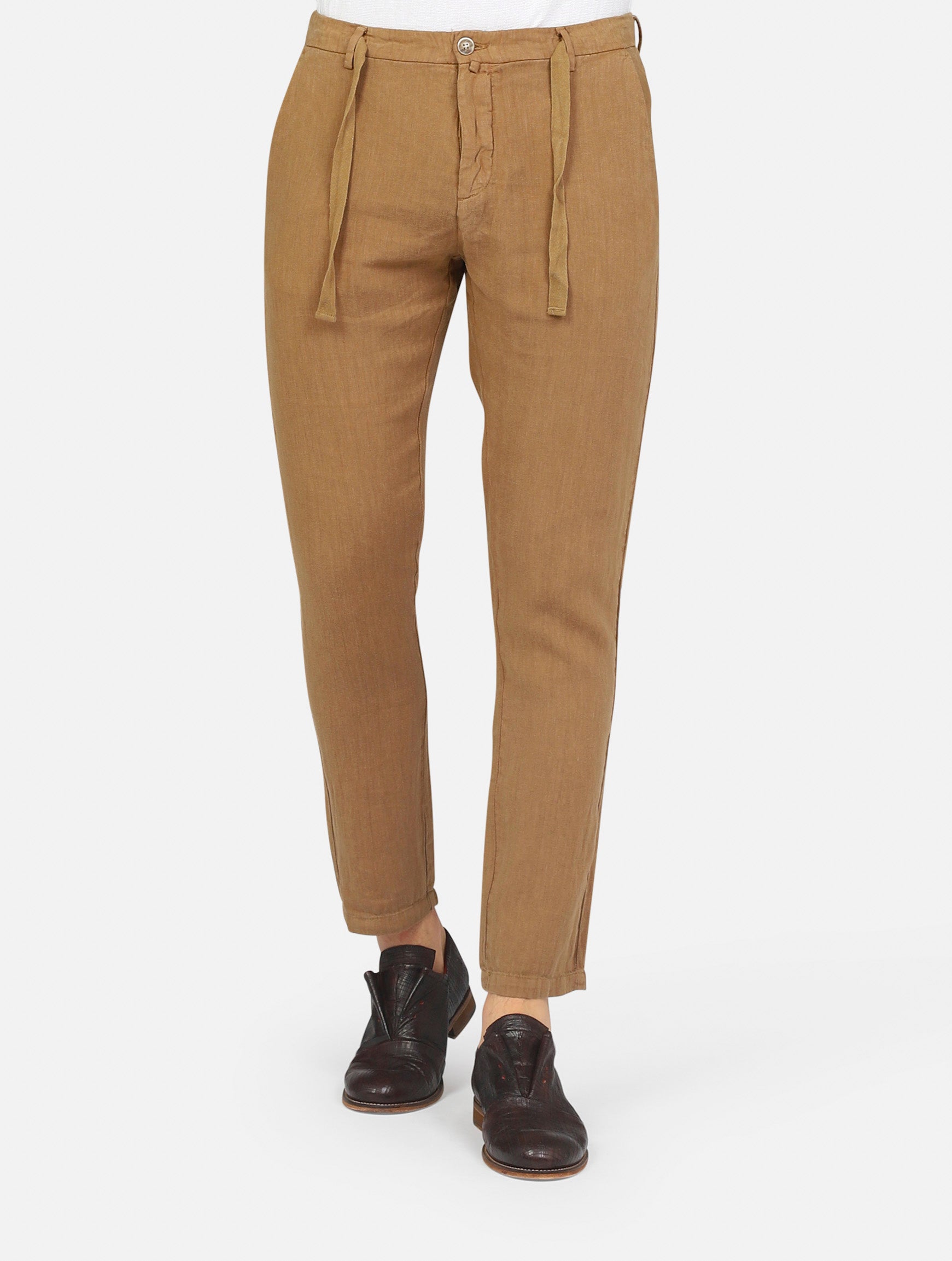 pantalone GIANNI LUPO MICHIGAN-S24PANTALACCIO LINOCAMEL