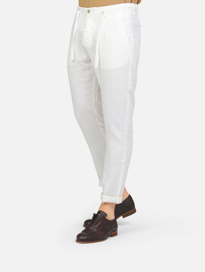 pantalone GIANNI LUPO MICHIGAN-S24PANTALACCIO LINOWHITE