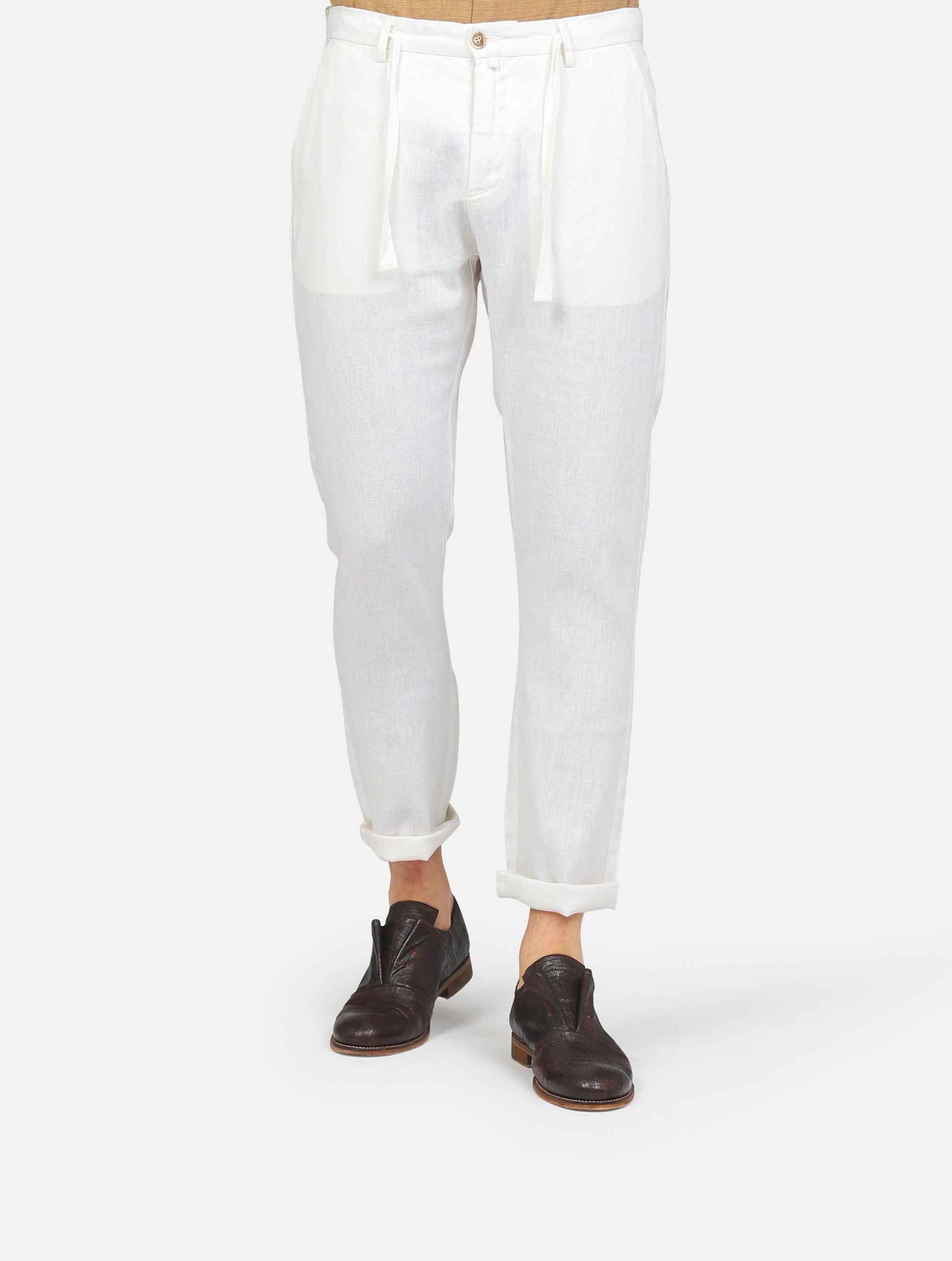 pantalone GIANNI LUPO MICHIGAN-S24PANTALACCIO LINOWHITE