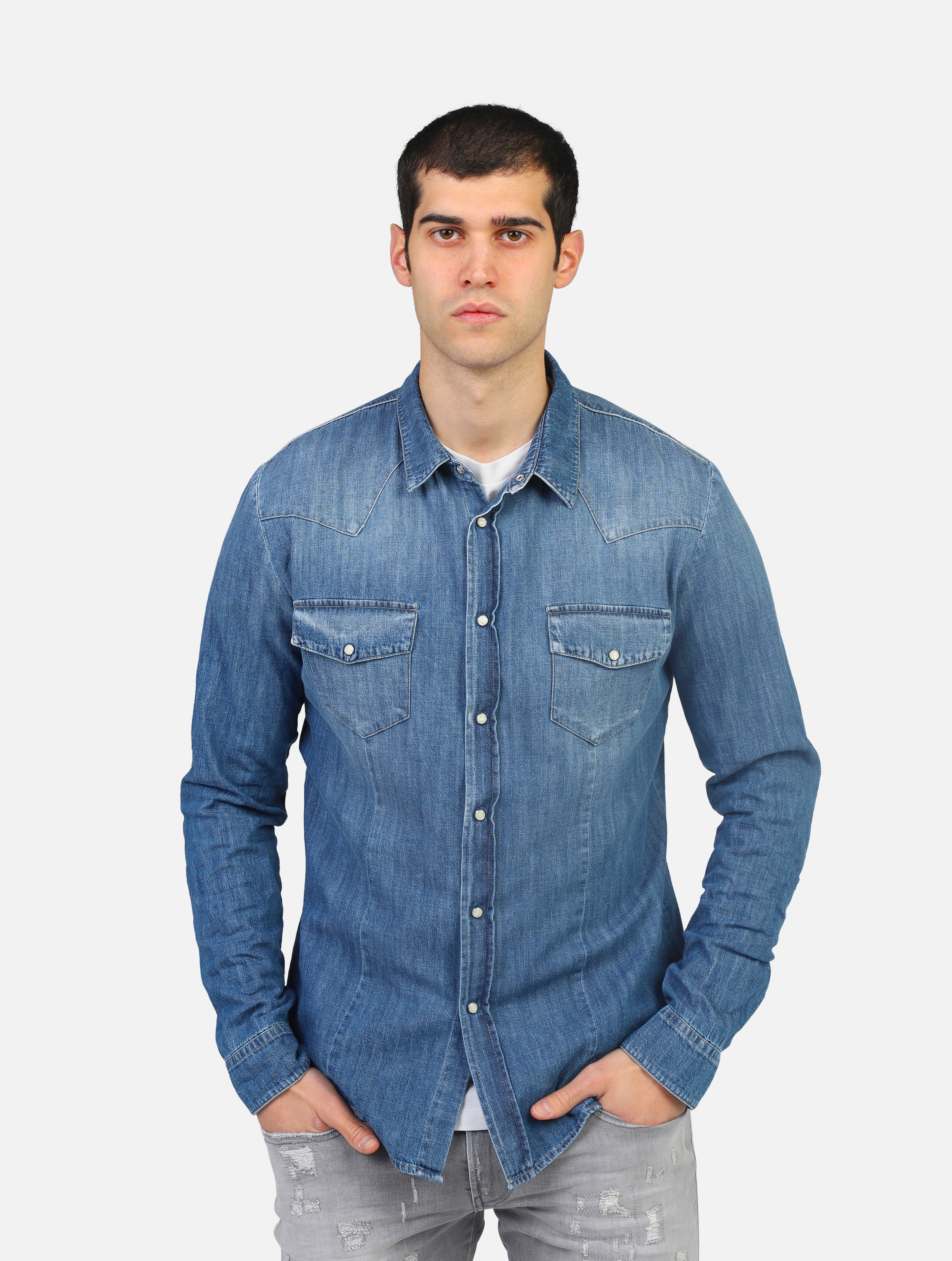 Camicia imperial  blu denim uomo 